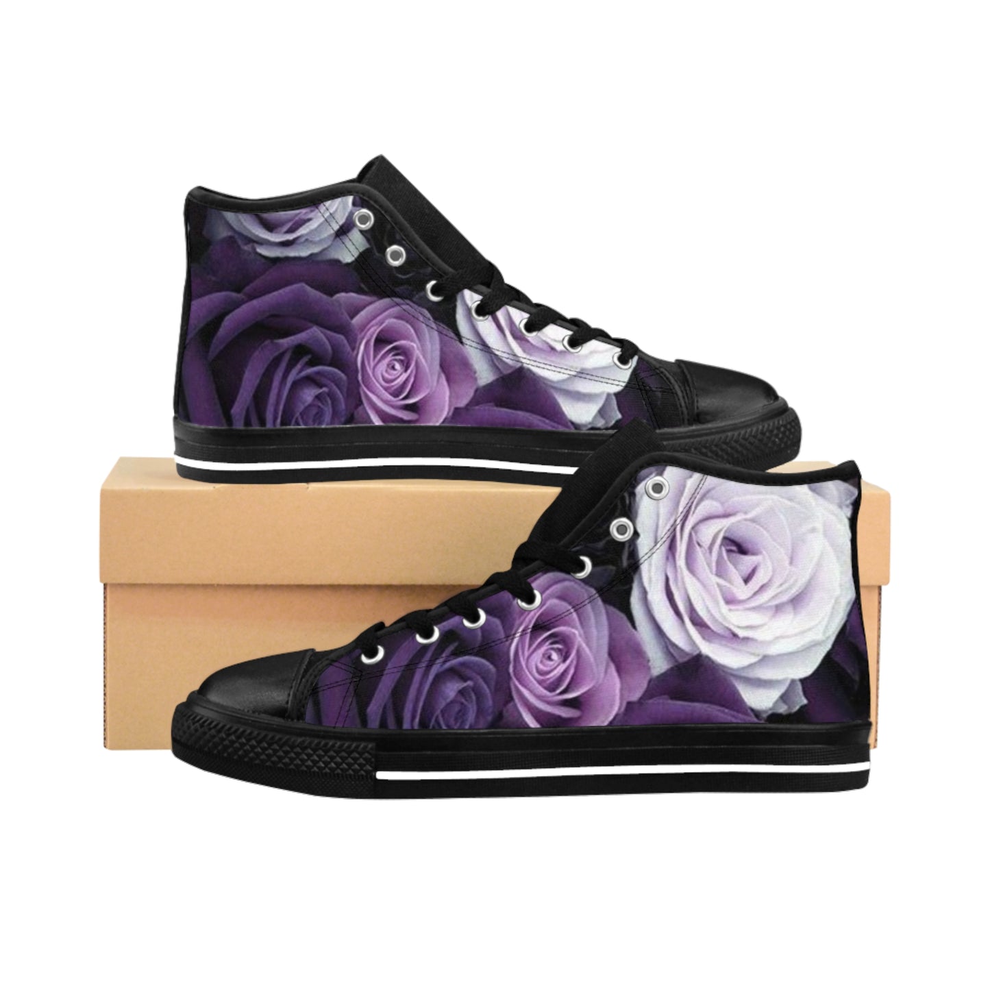 Purple Roses High Top Sneakers