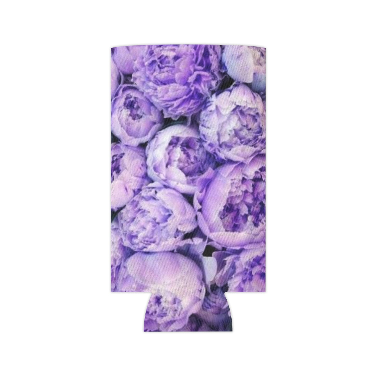 Floral Can Cooler - Purple Peony Design