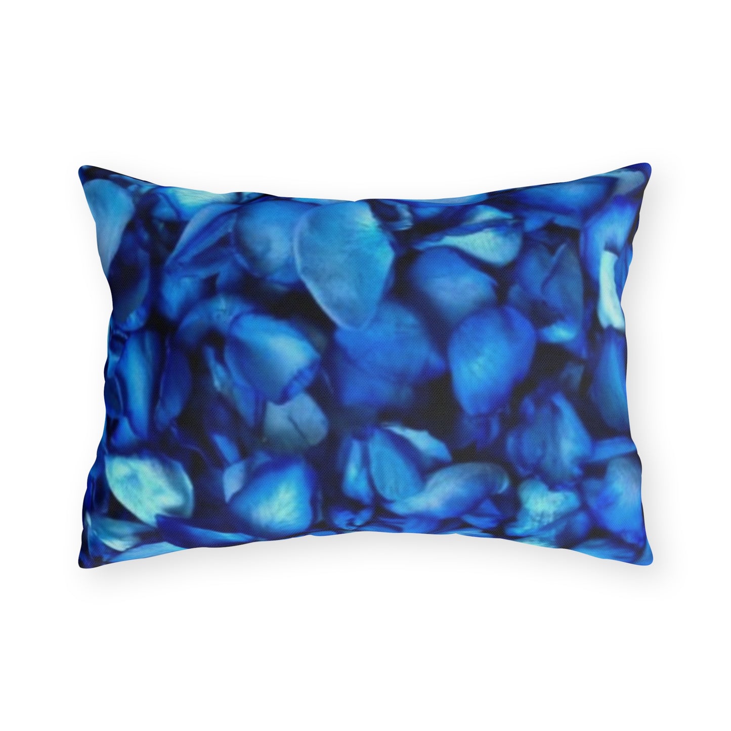 Blue Petals Floral Outdoor Pillow