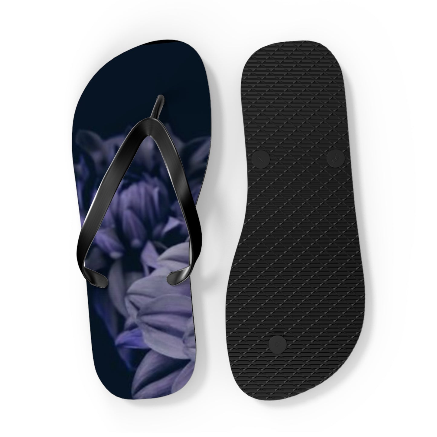 Blue Dahlia Flip Flops