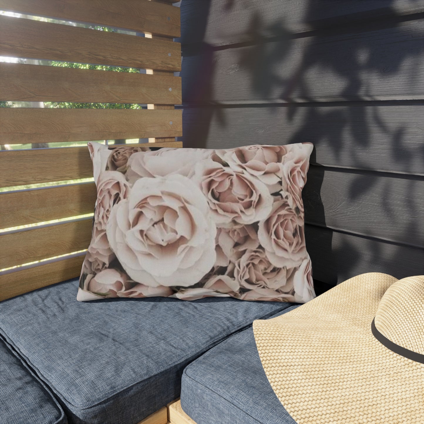 Light Pink Roses Outdoor Pillow