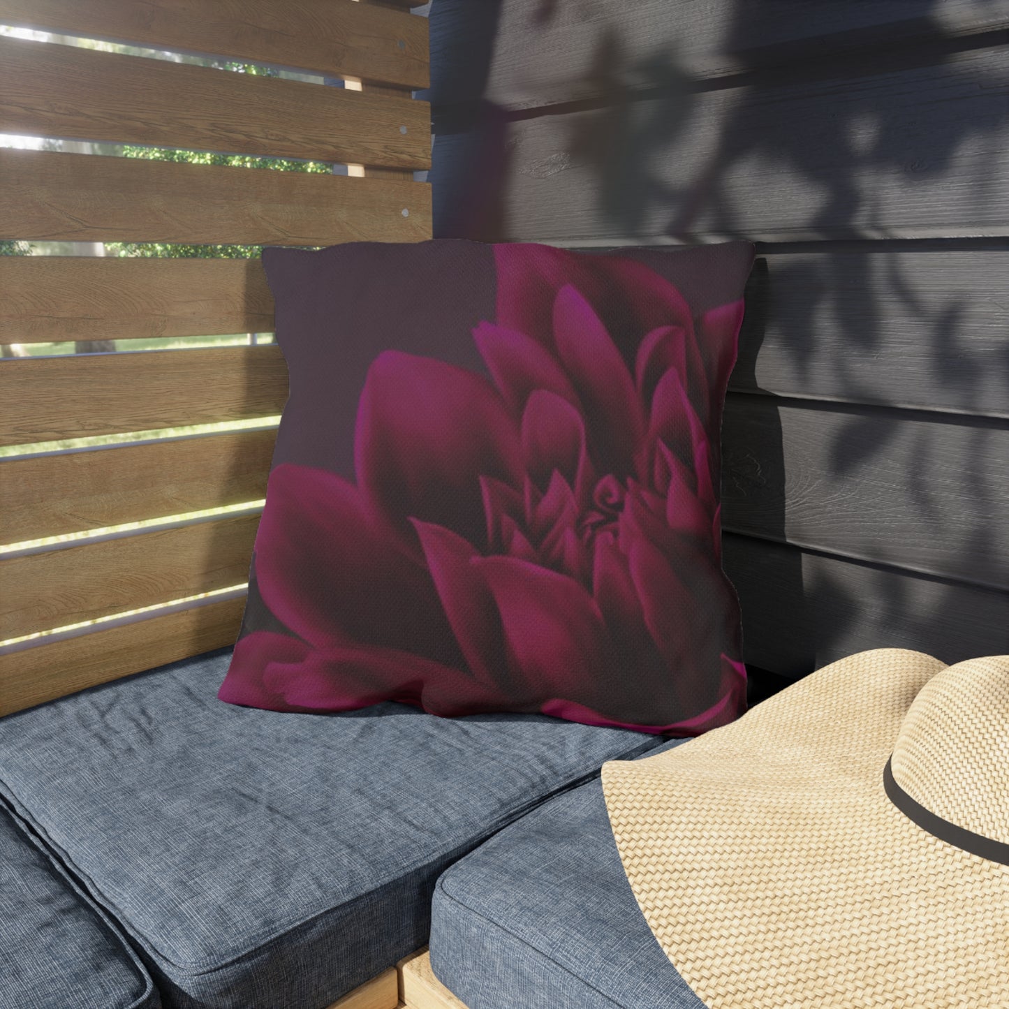 Magenta Dahlia Outdoor Pillow