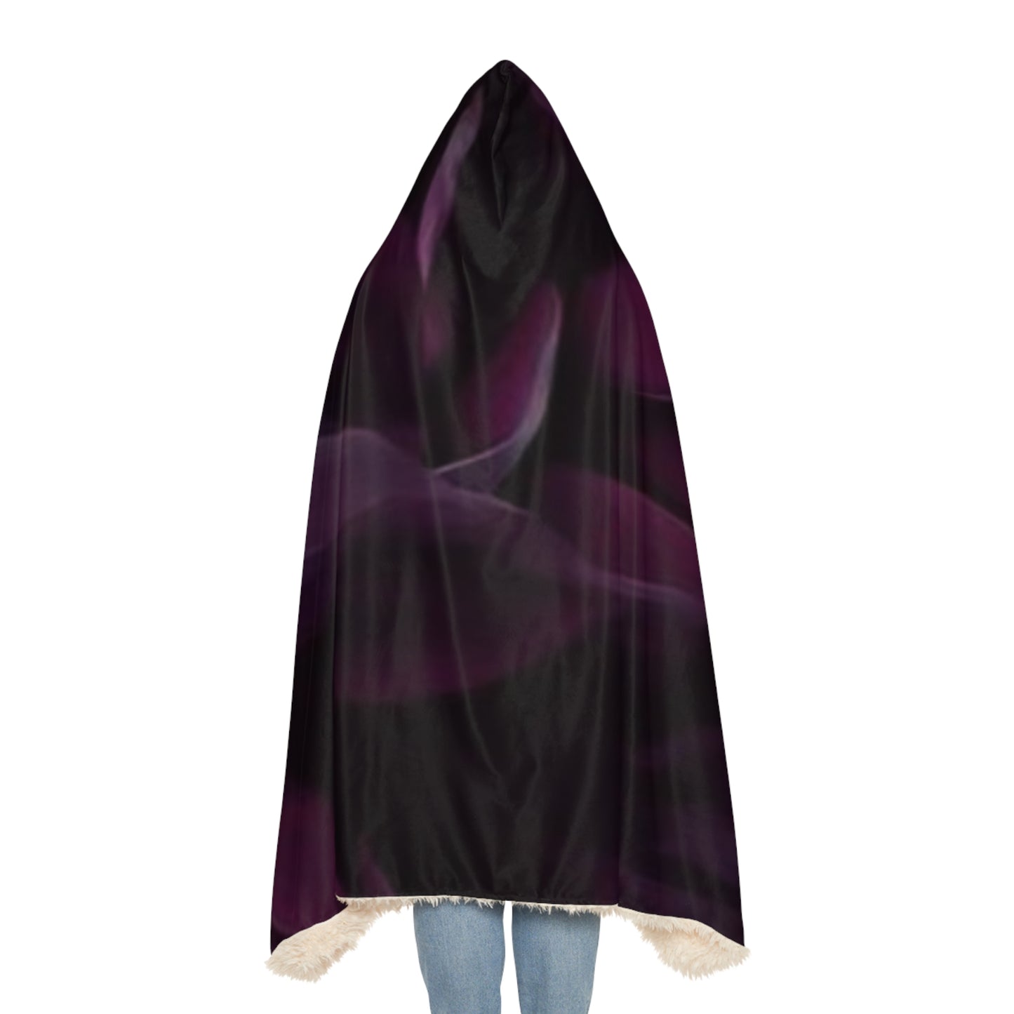 Dark Purple Floral Hood Blanket