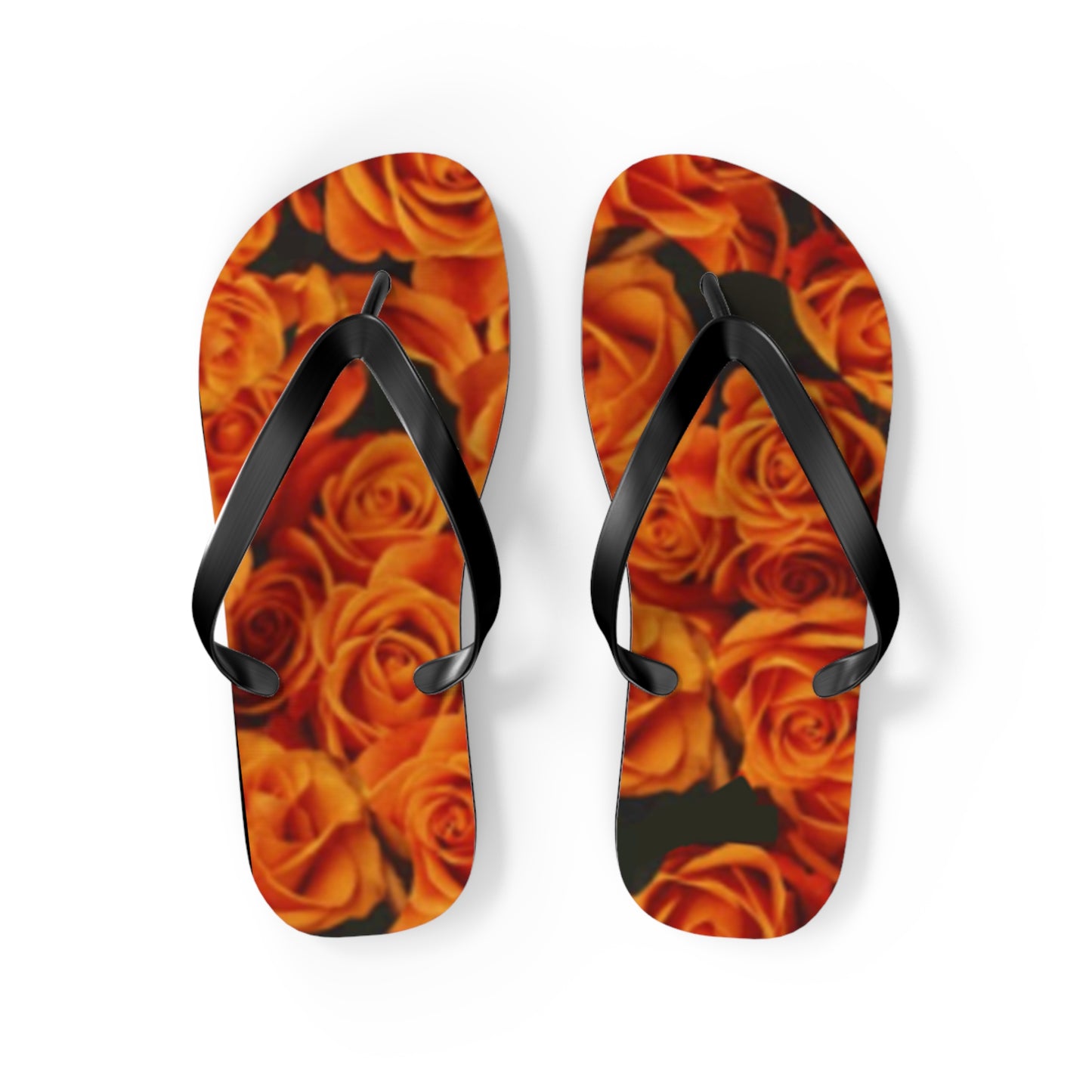 Orange Roses Flip Flops
