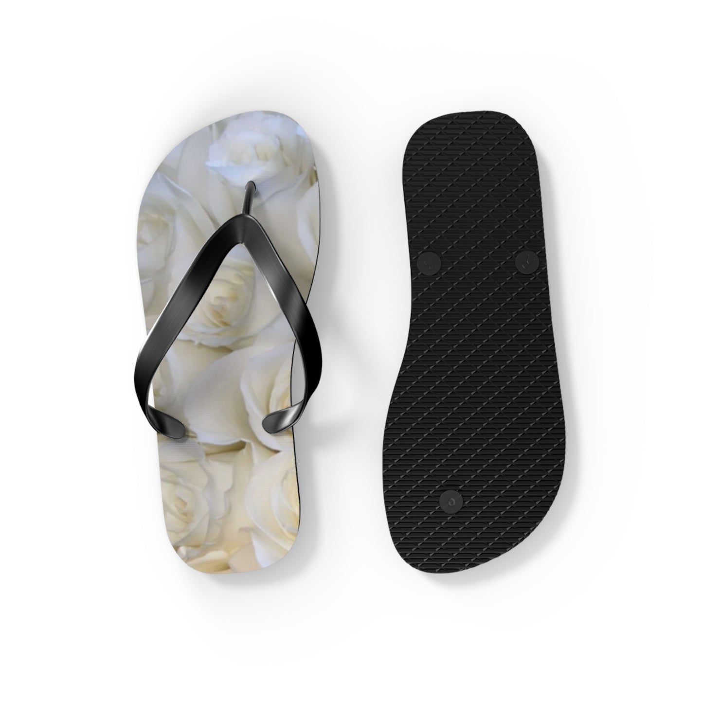 White Roses Flip Flops
