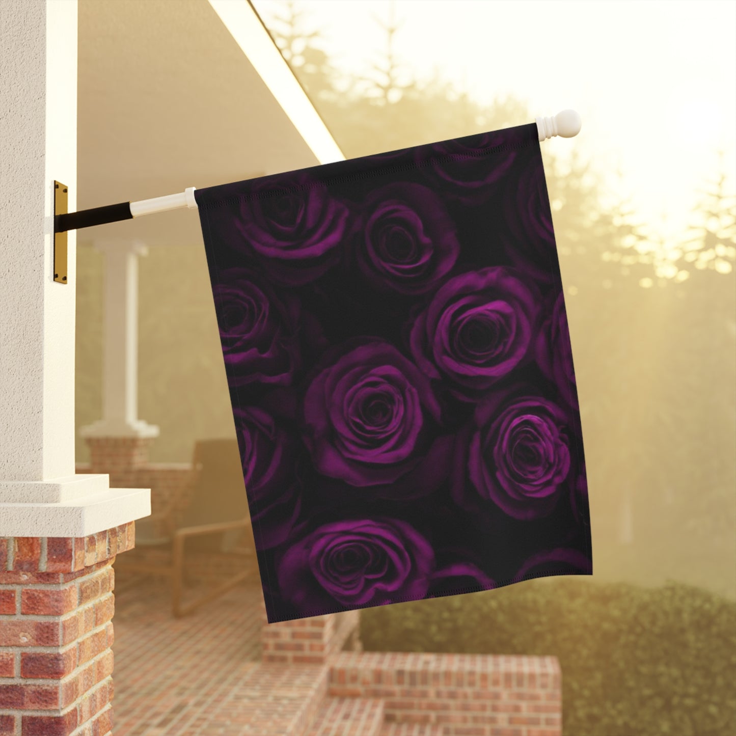 Dark Purple Roses Garden & House Banner