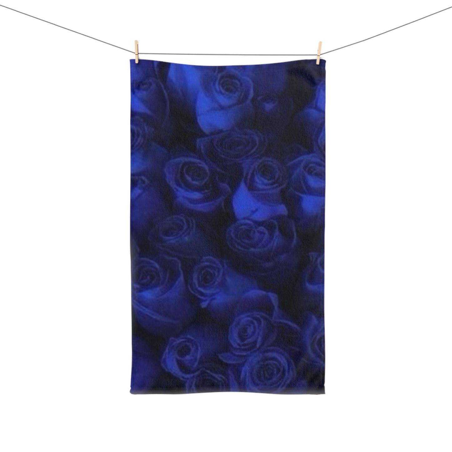 Dark Blue Roses Hand Towel