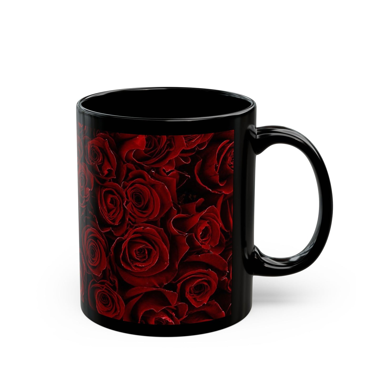 Red Roses Floral Design Mug – Romantic Gift Mug for Her
