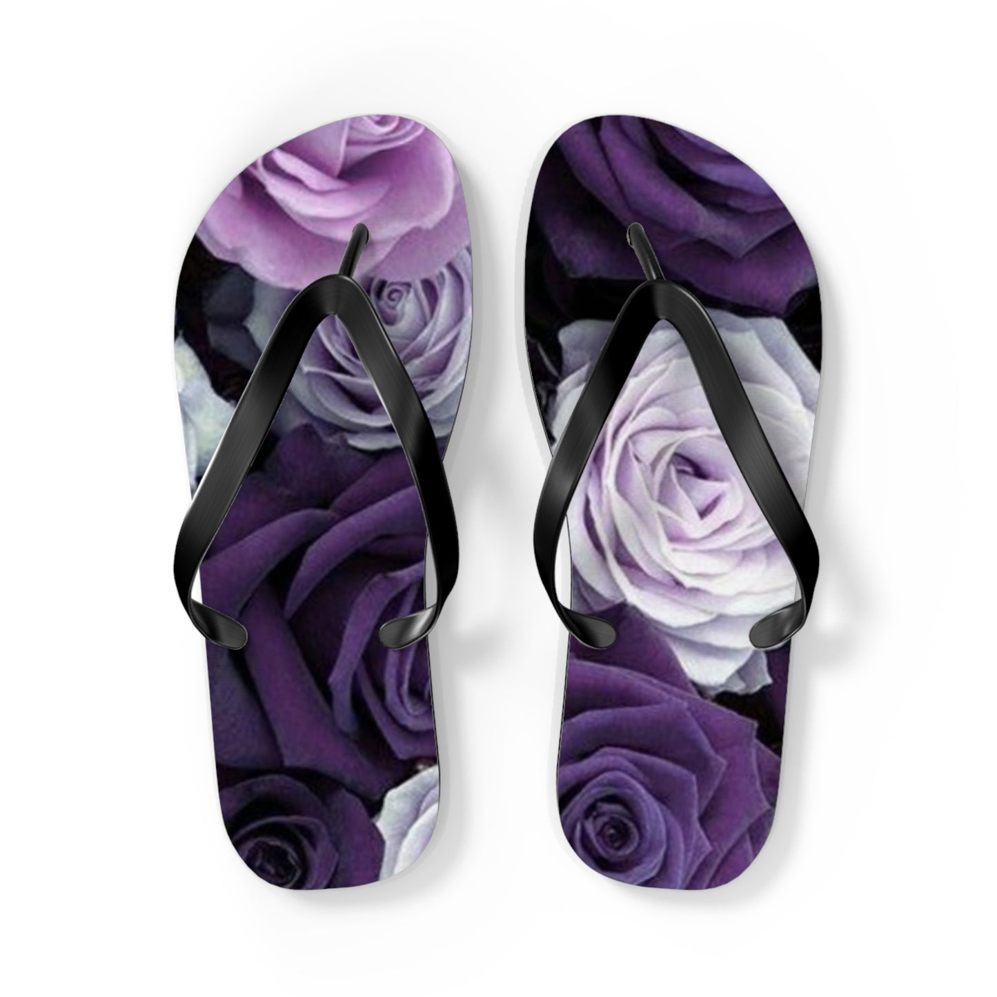 Purple Roses Flip Flops