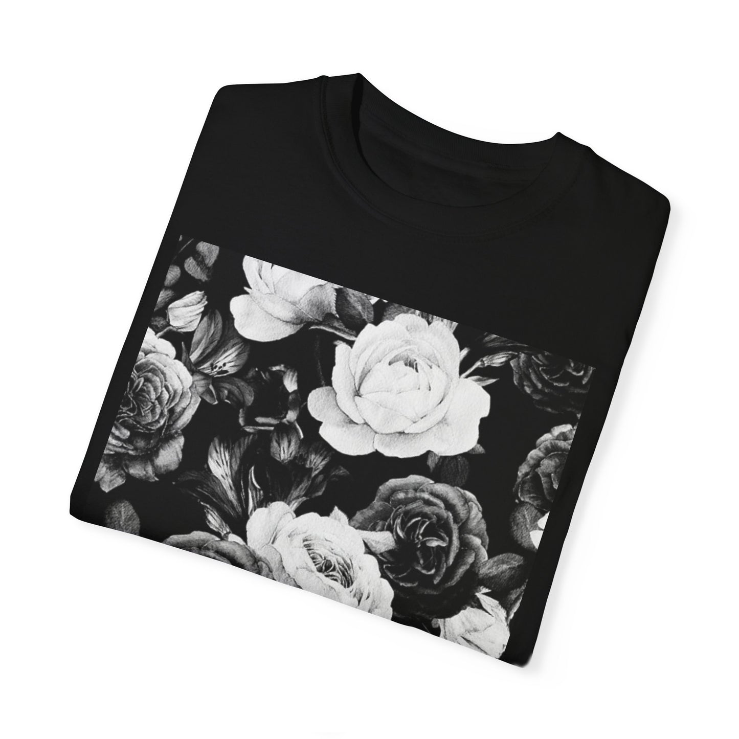 Black & White Floral T-shirt Relaxed Fit