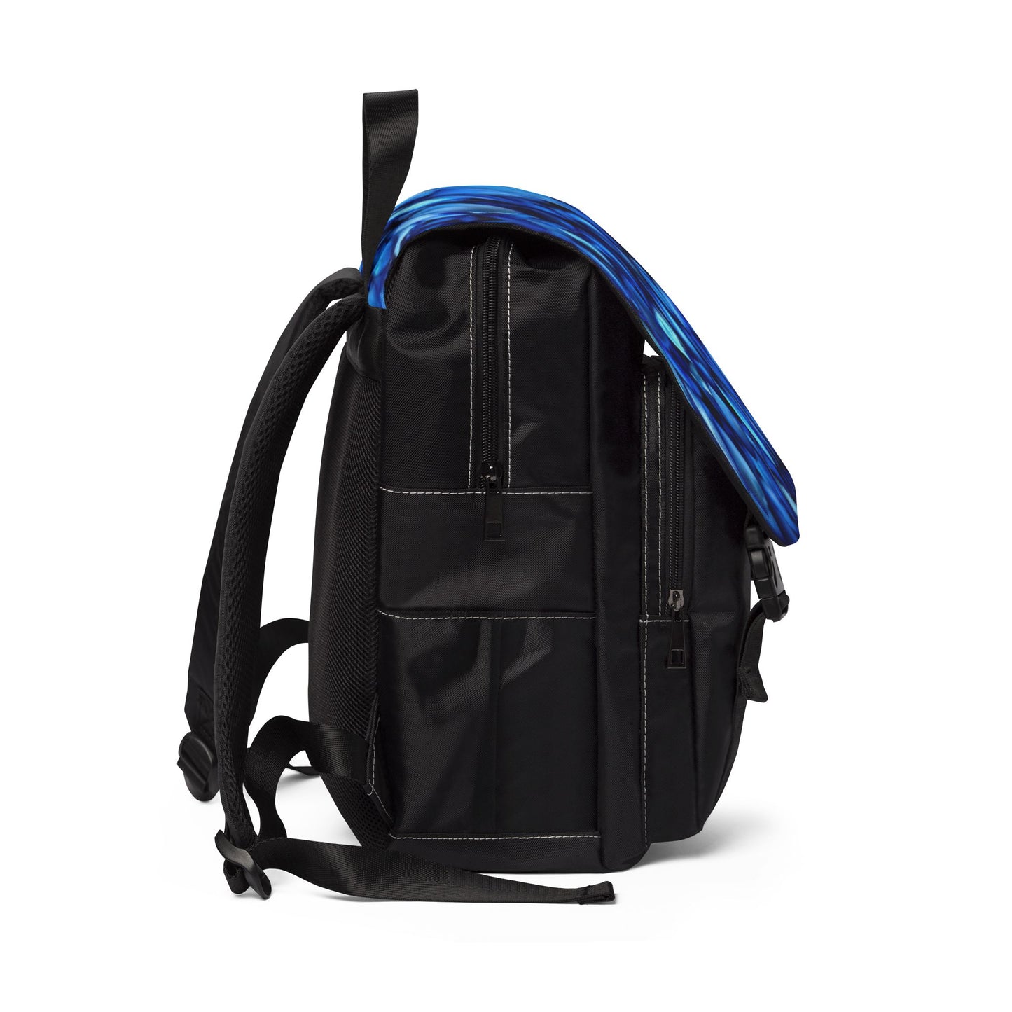 Blue Petals Unisex Floral Flap Backpack – Fresh & Unique