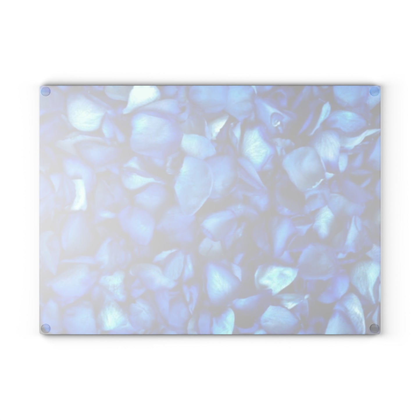Blue Petals Floral Glass Cutting Board – Durable Kitchen Art