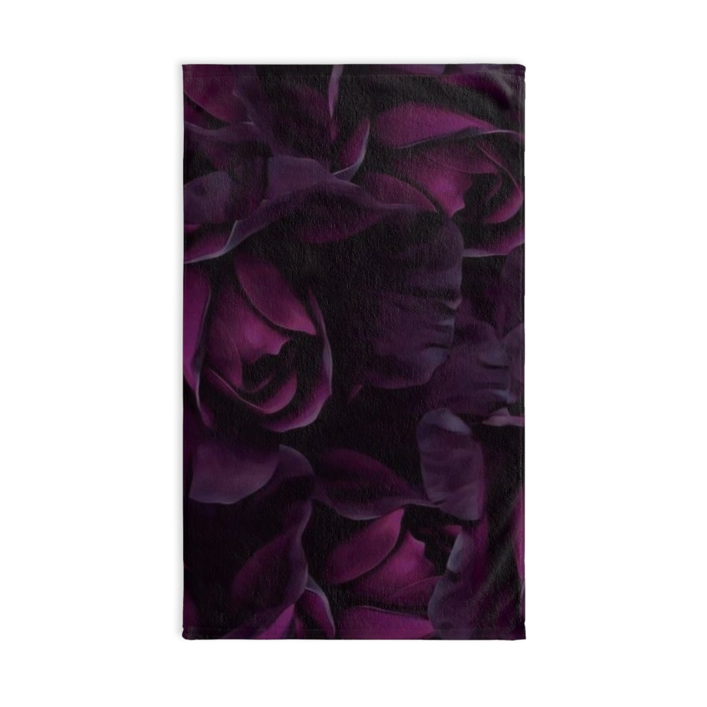 Dark Purple Floral Hand Towel