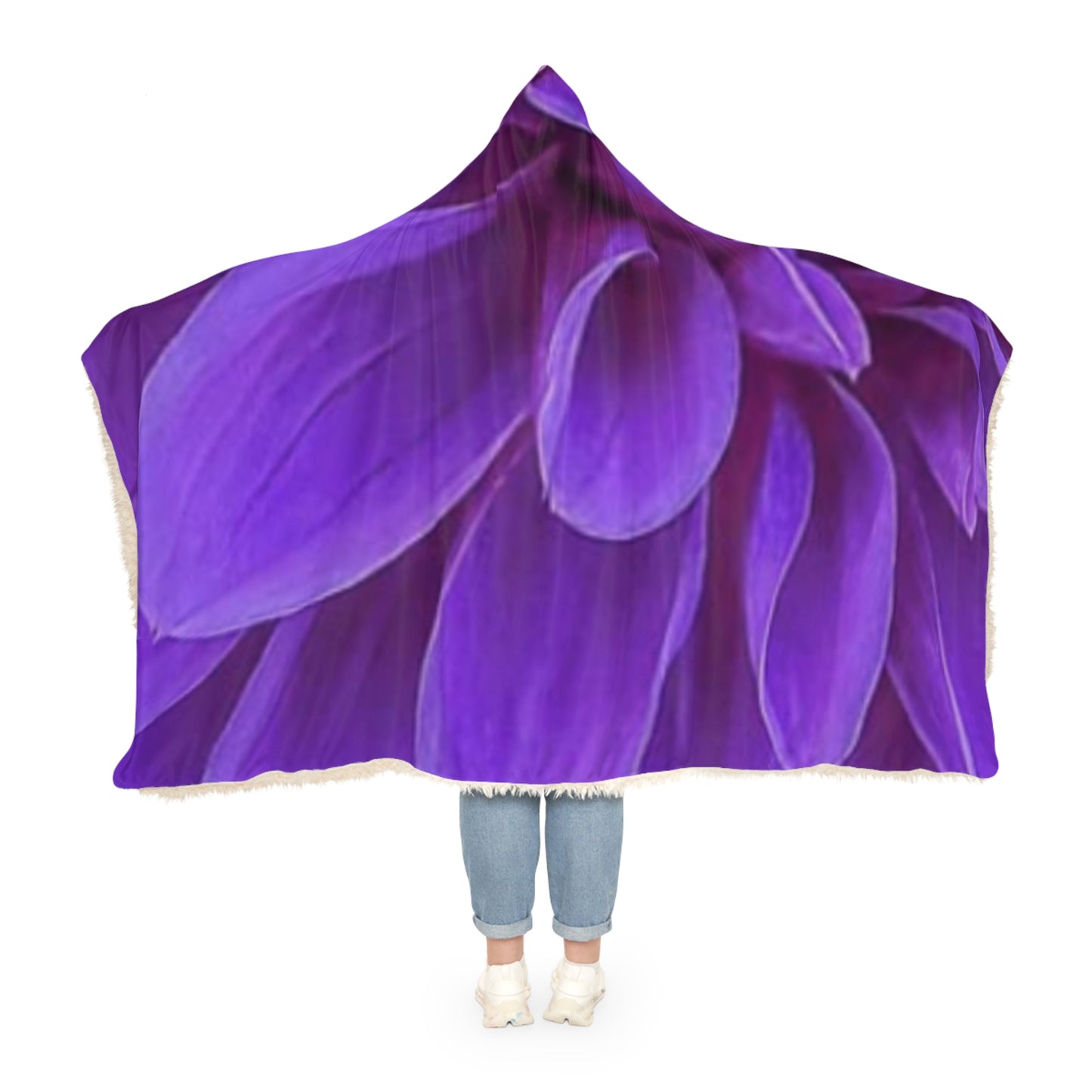 Purple Dahlia Hood Blanket