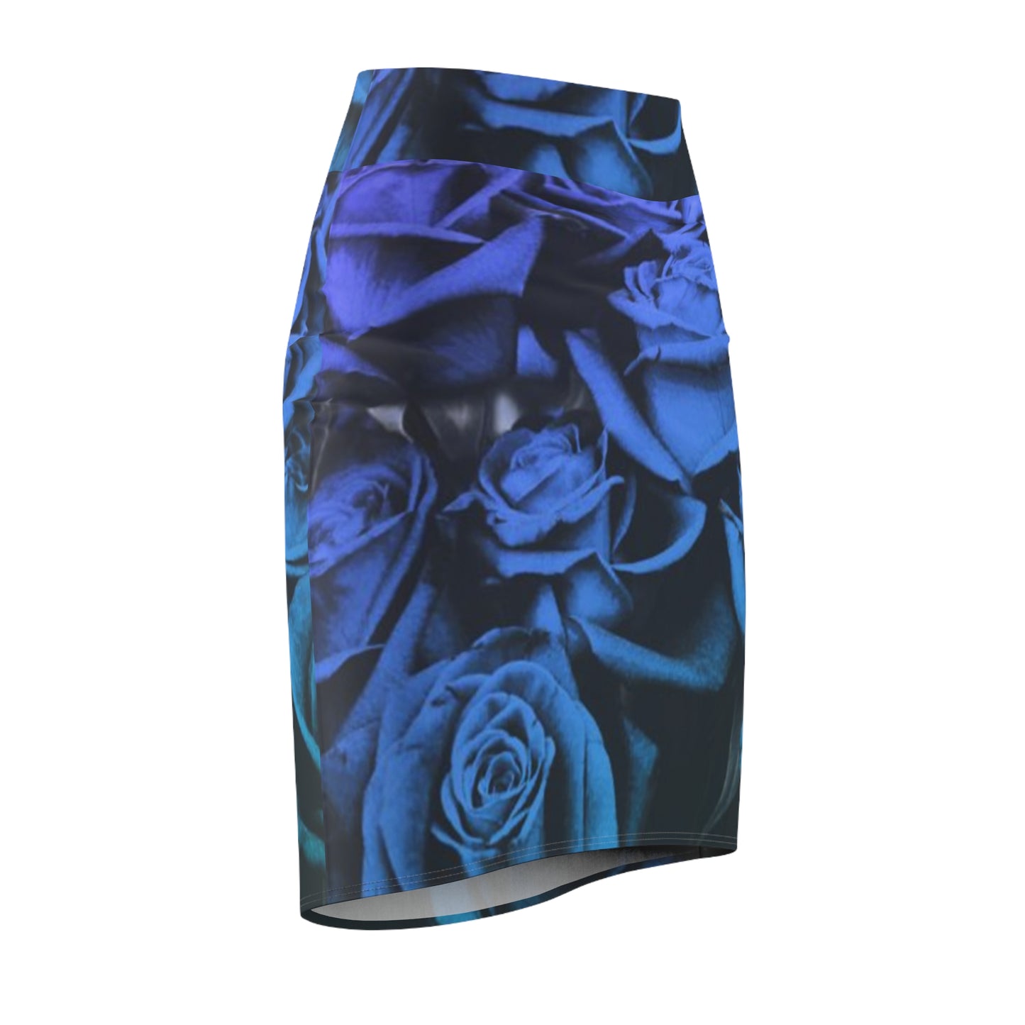 Blue Roses Pencil Skirt