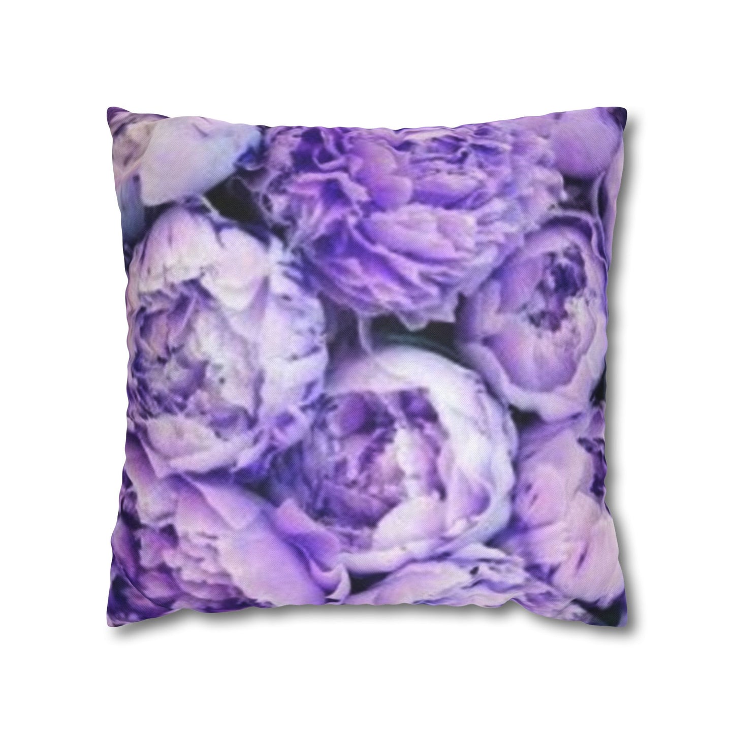 Purple Peony Floral Square Pillowcase