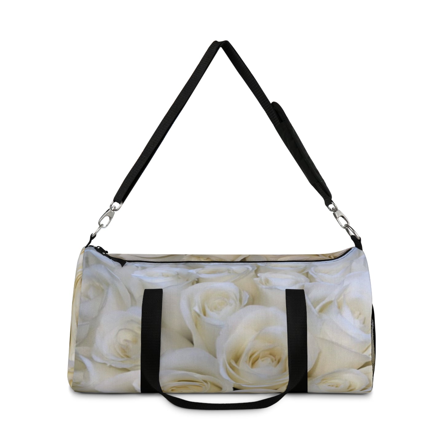 White Roses Floral Duffel Bag for Gym