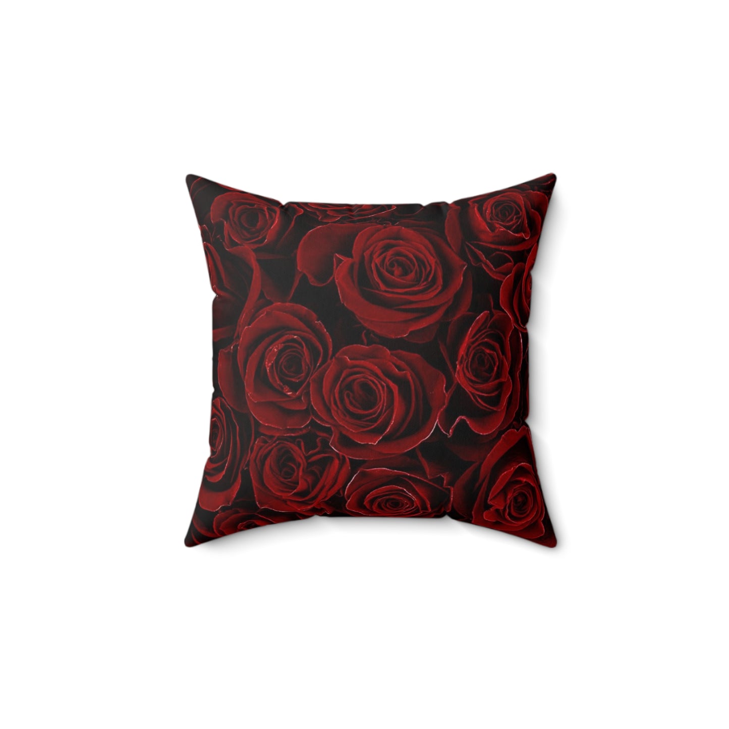 Red Roses Floral Square Pillow – Classic & Cozy Style