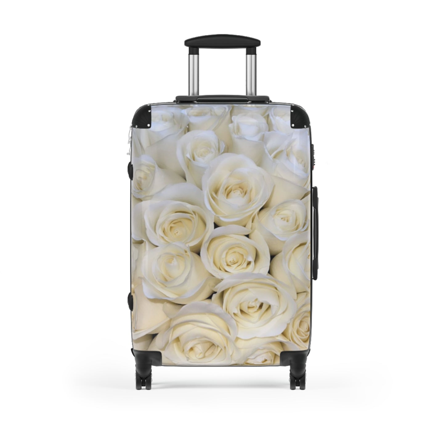 White Roses Floral Suitcase for Travelers – Clean & Organized
