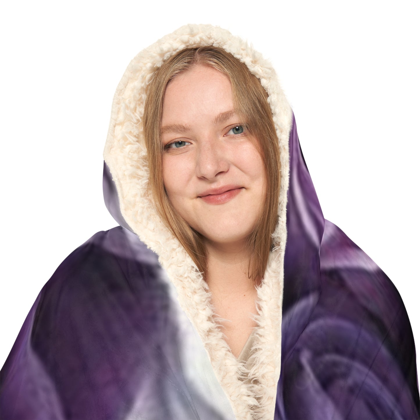 Purple Roses Hood Blanket