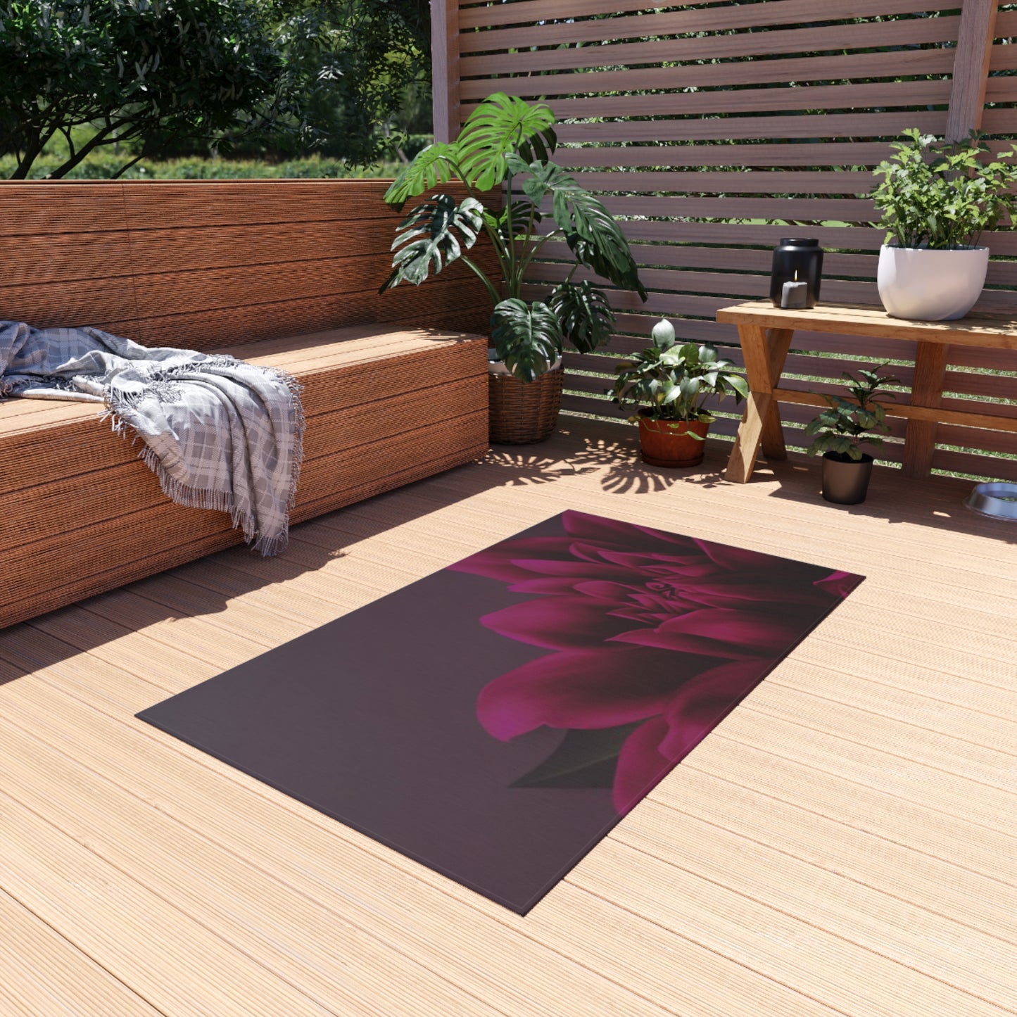 Magenta Dahlia Outdoor Rug