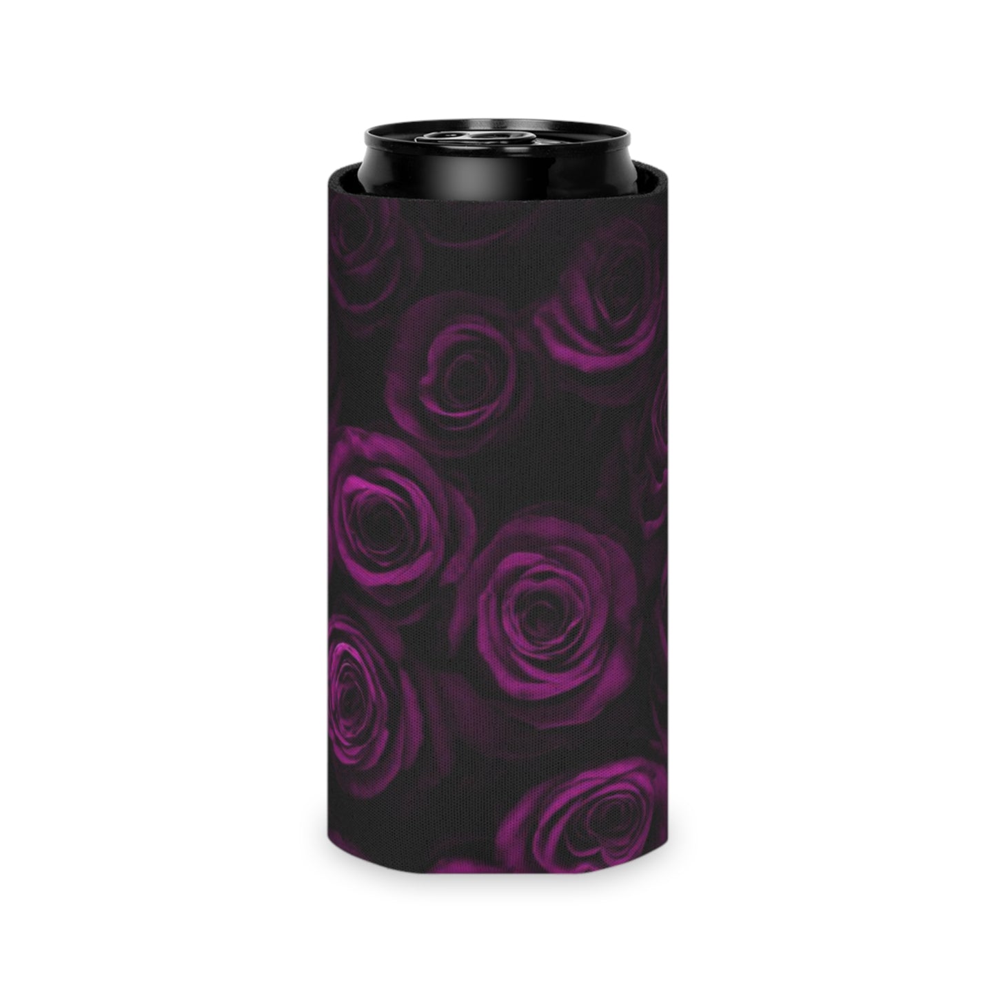 Dark Purple Roses Can Cooler