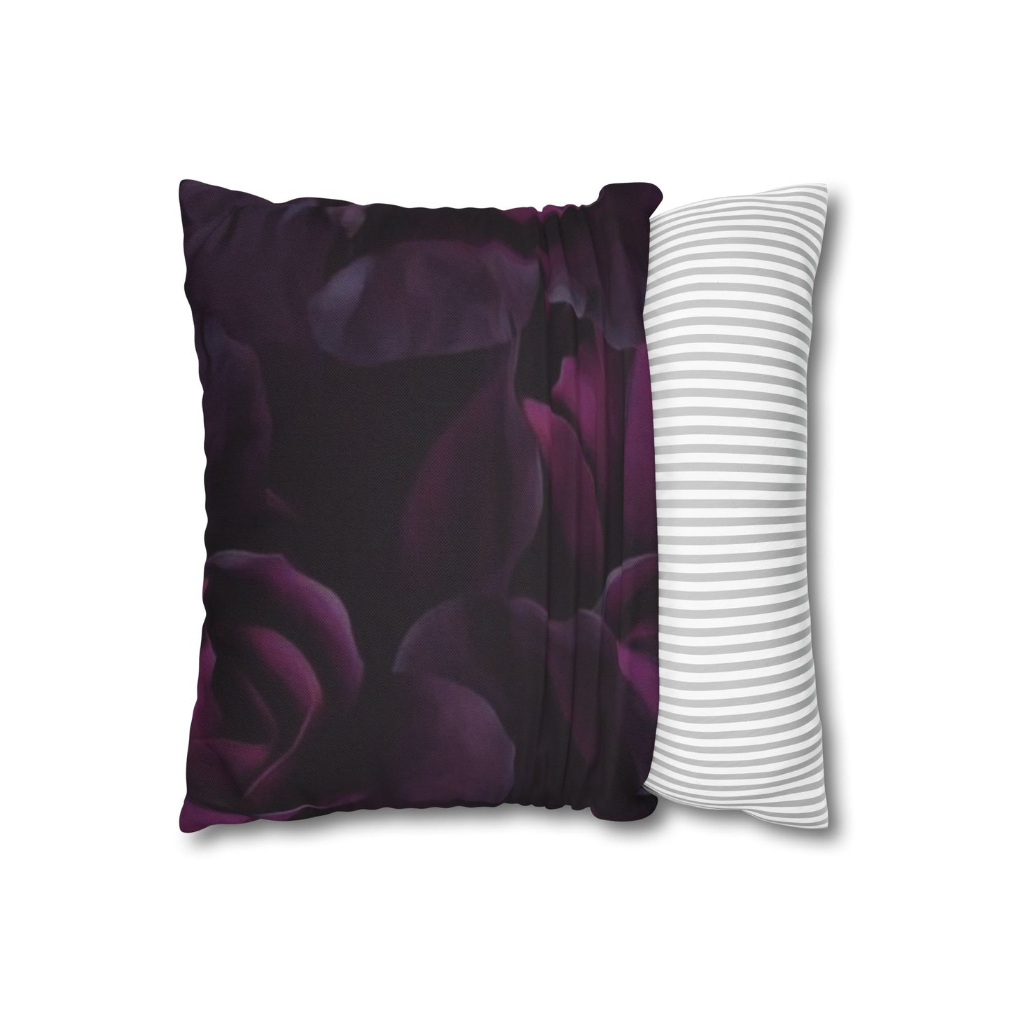 Dark Purple Floral Square Pillowcase