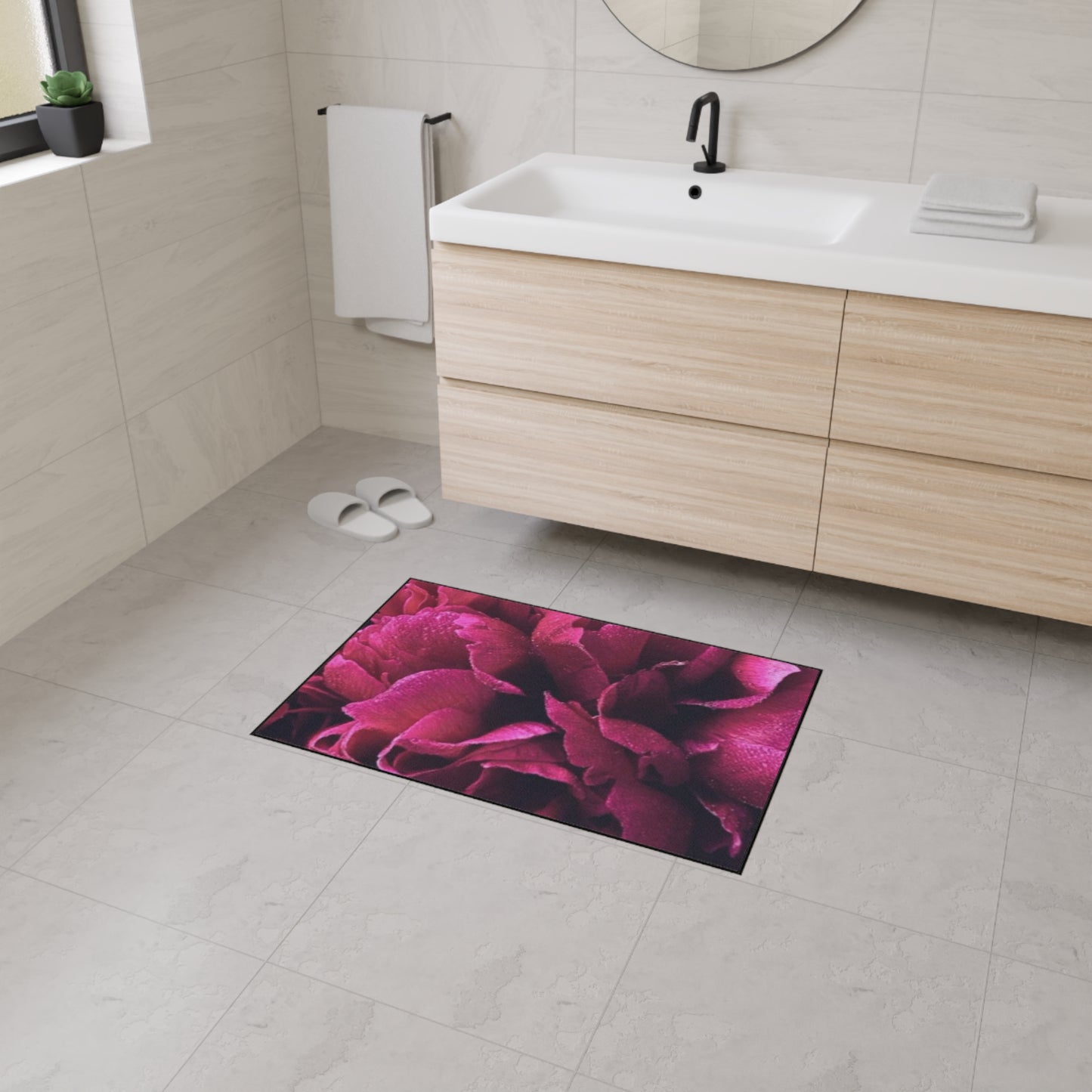 Magenta Floral Heavy Duty Floor Mat