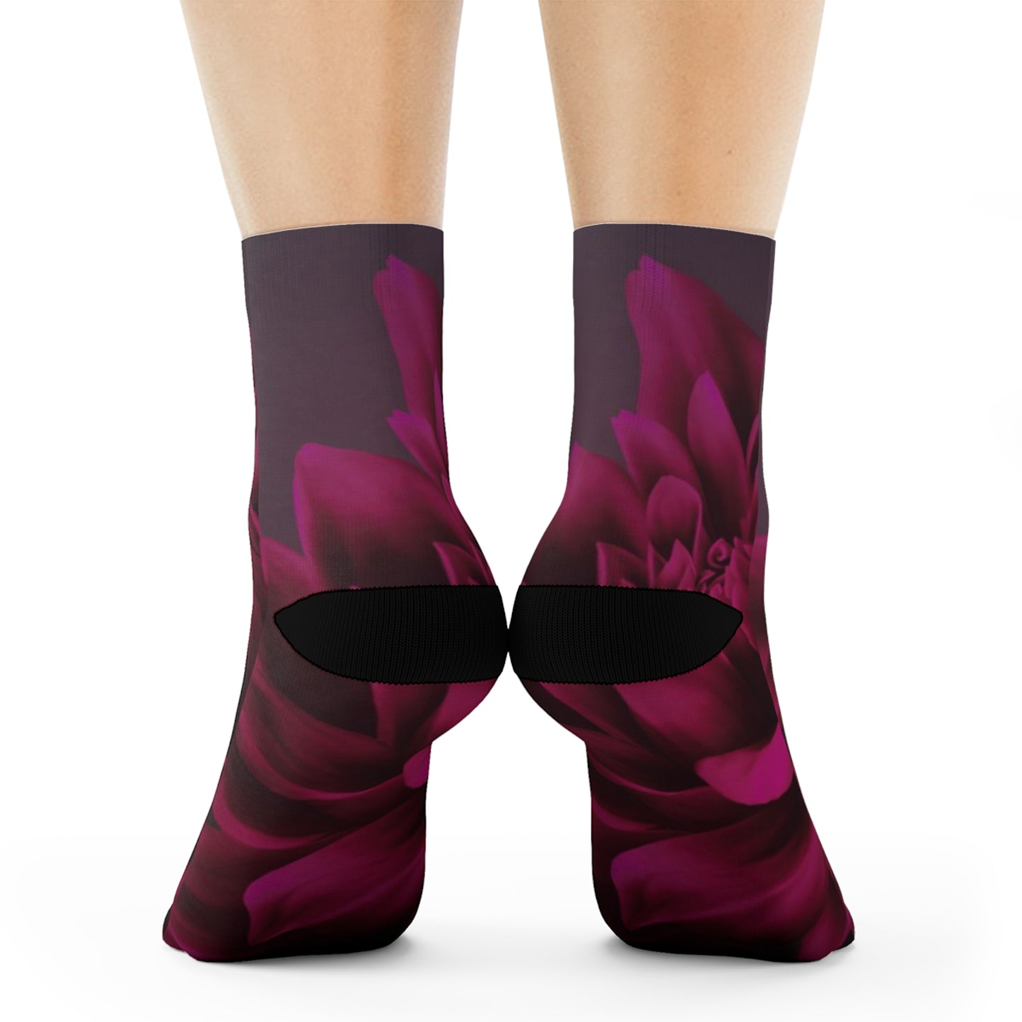 Magenta Dahlia Crew Socks