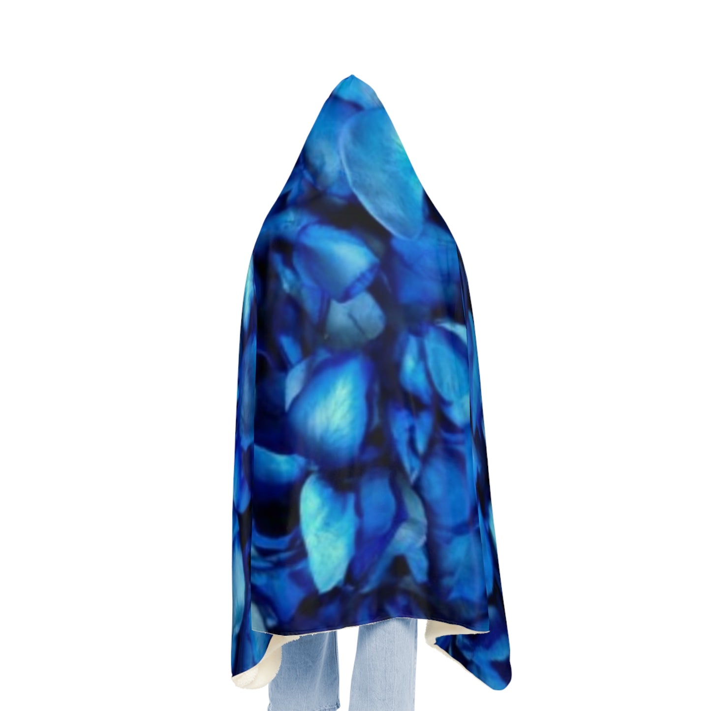 Blue Petals Floral Hooded Blanket – Chill-Ready Style