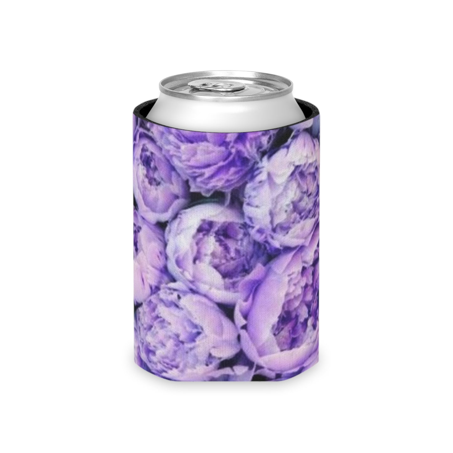 Floral Can Cooler - Purple Peony Design