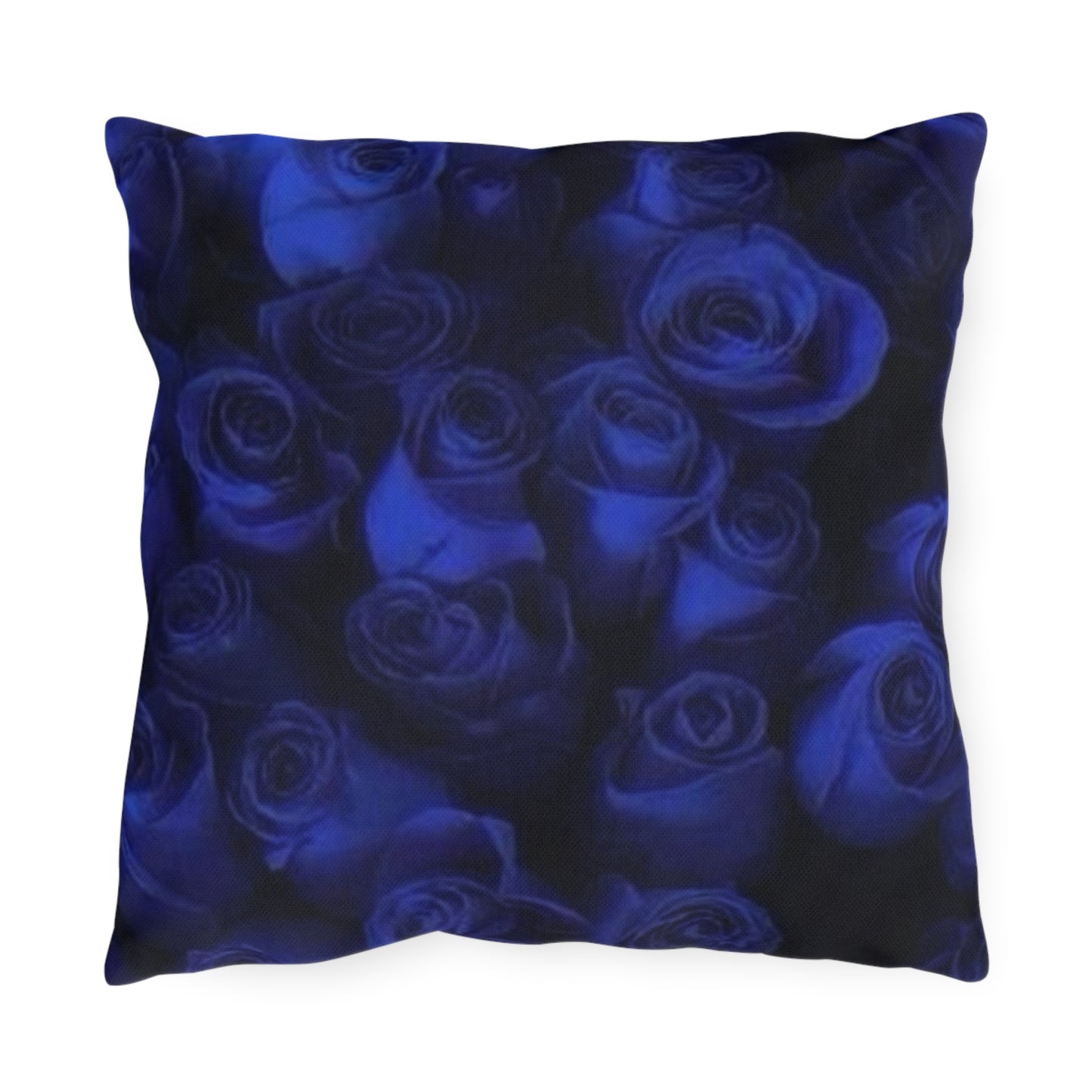 Dark Blue Roses Outdoor Pillow