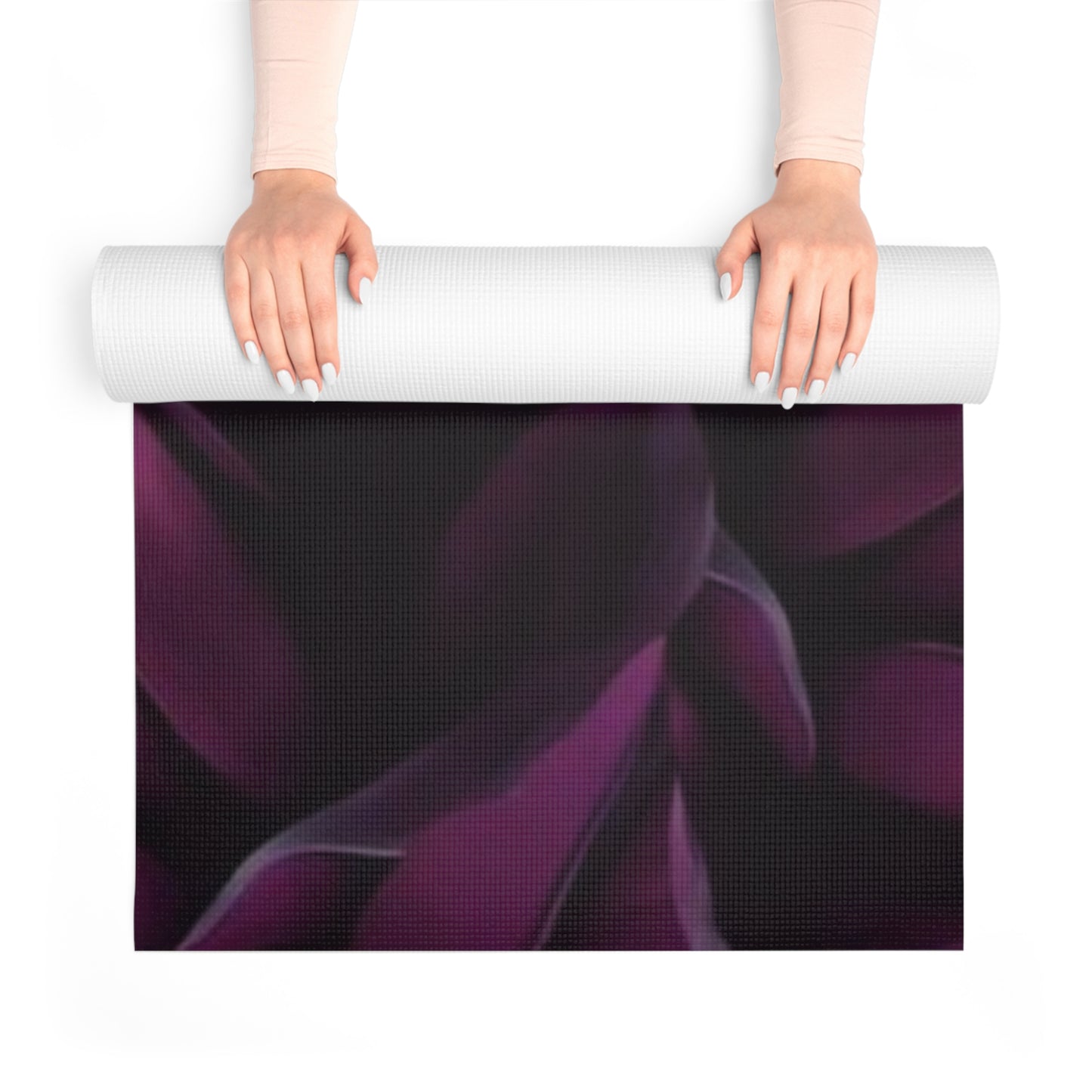Dark Purple Floral Exercise Mat