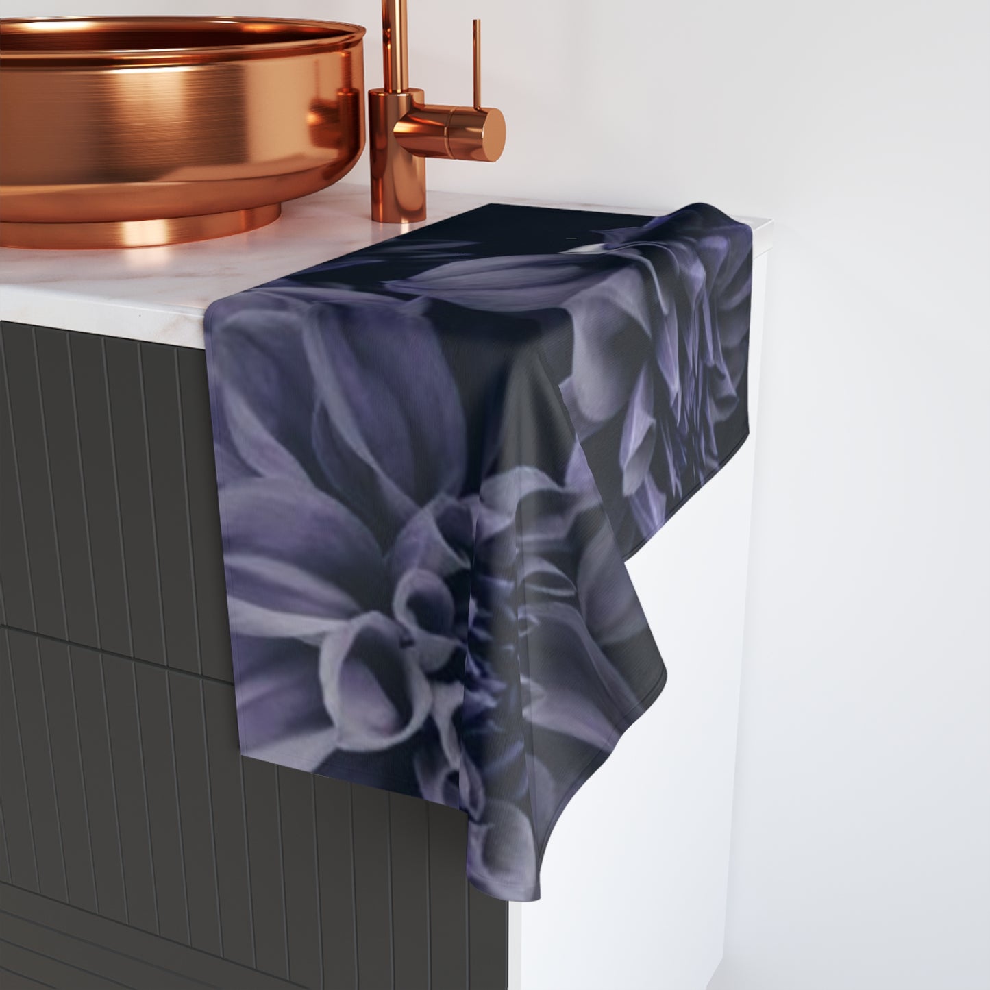 Blue Dahlia Hand Towel