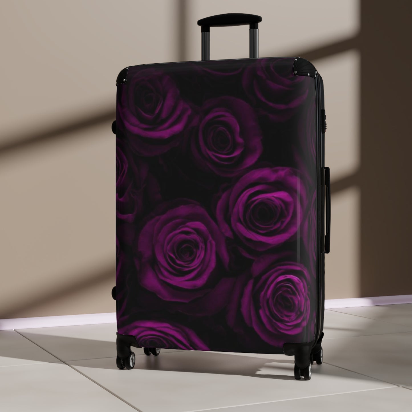 Dark Purple Roses Suitcase
