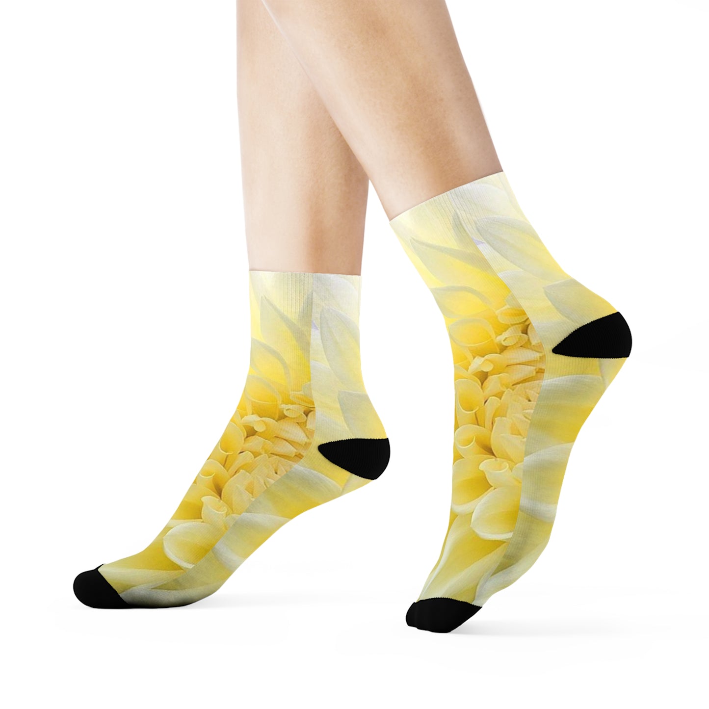 Yellow Dahlia Crew Socks