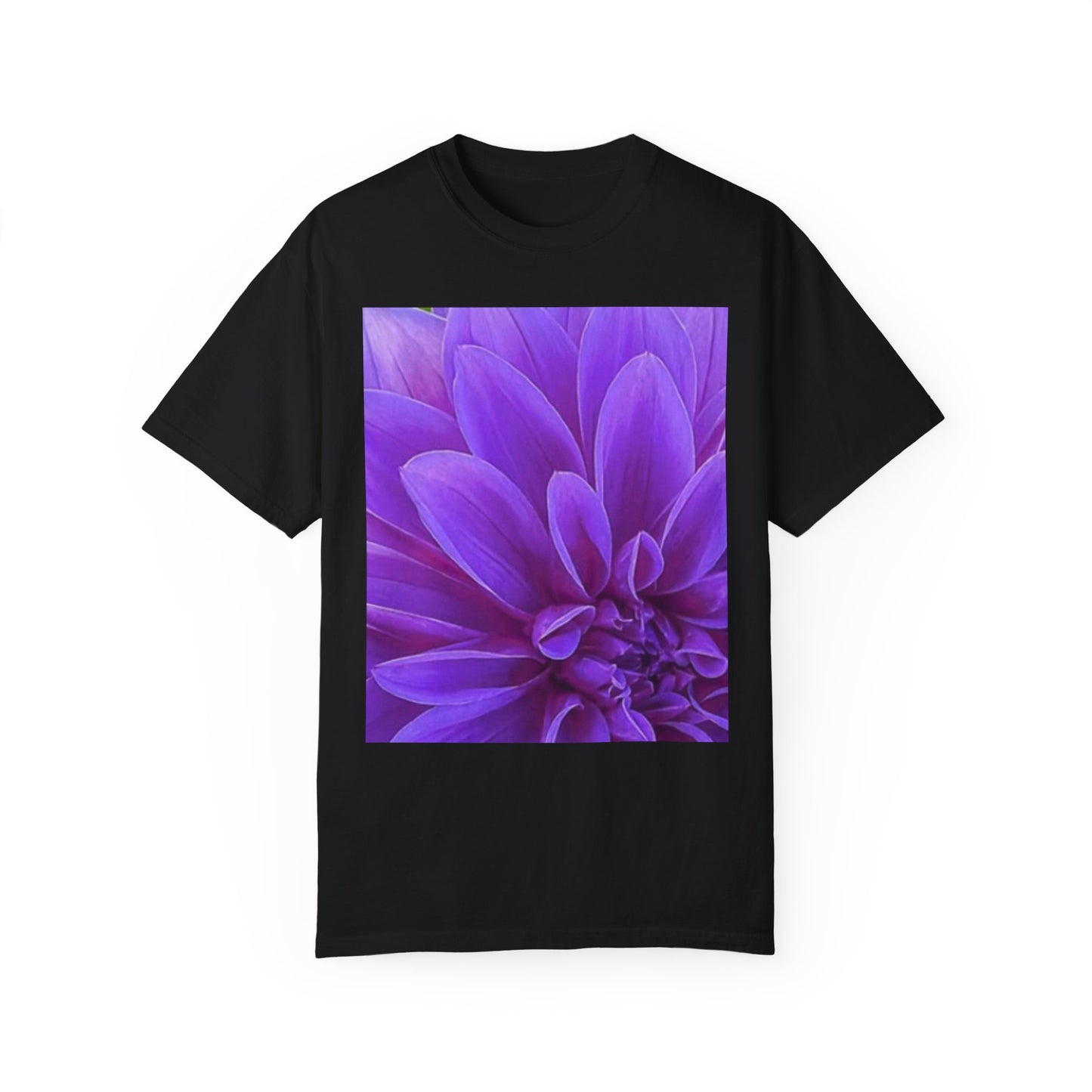 Purple Dahlia Floral T-shirt Relaxed Fit