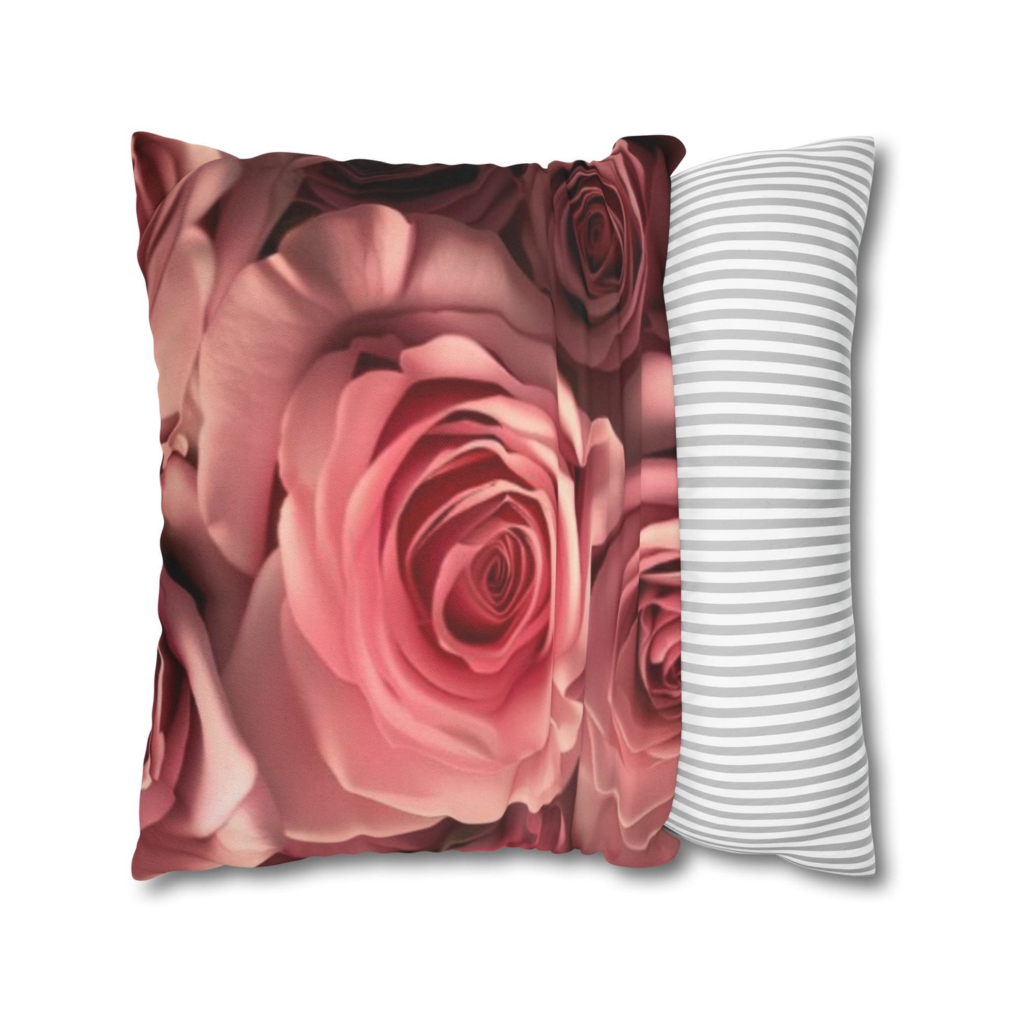 Pink Roses Square Pillowcase