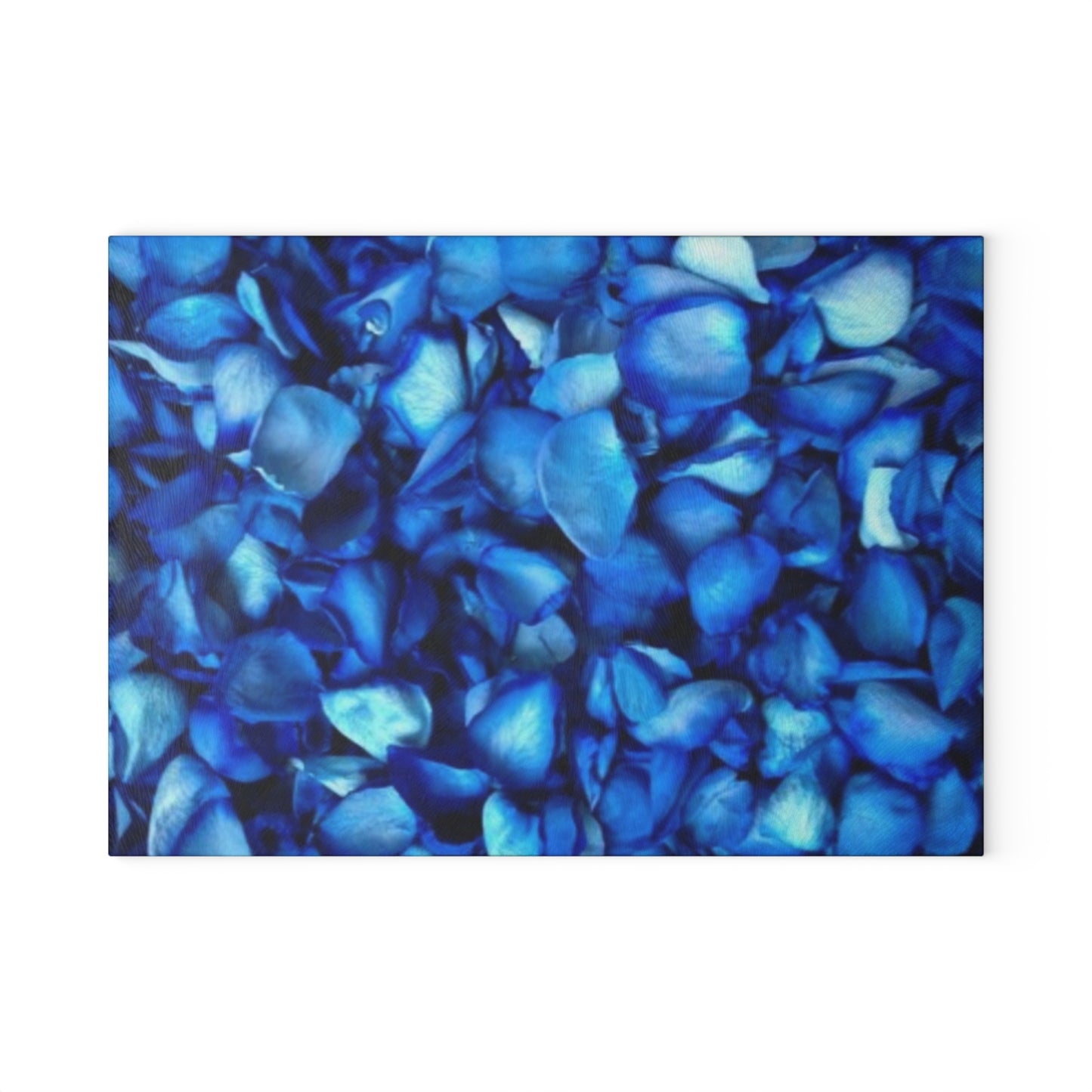 Blue Petals Floral Glass Cutting Board – Durable Kitchen Art