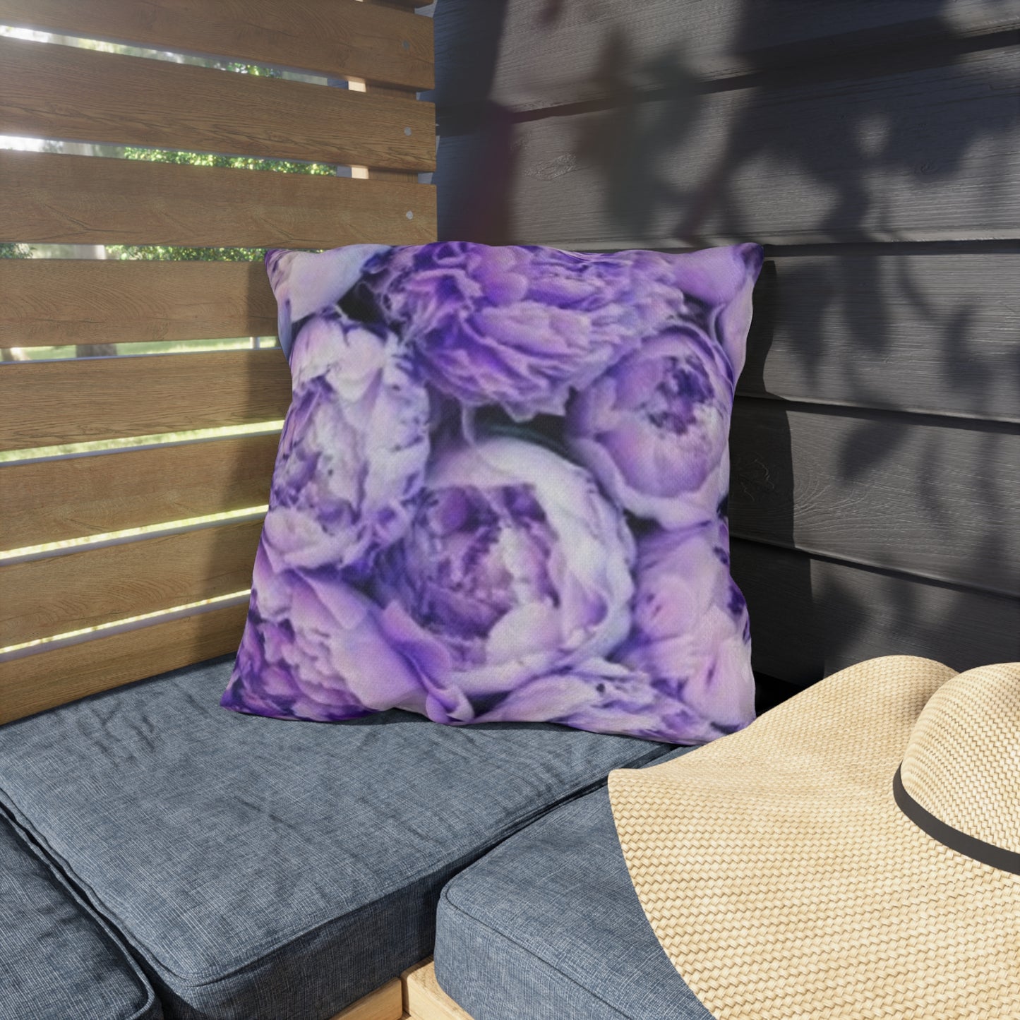 Purple Peony Outdoor Pillow