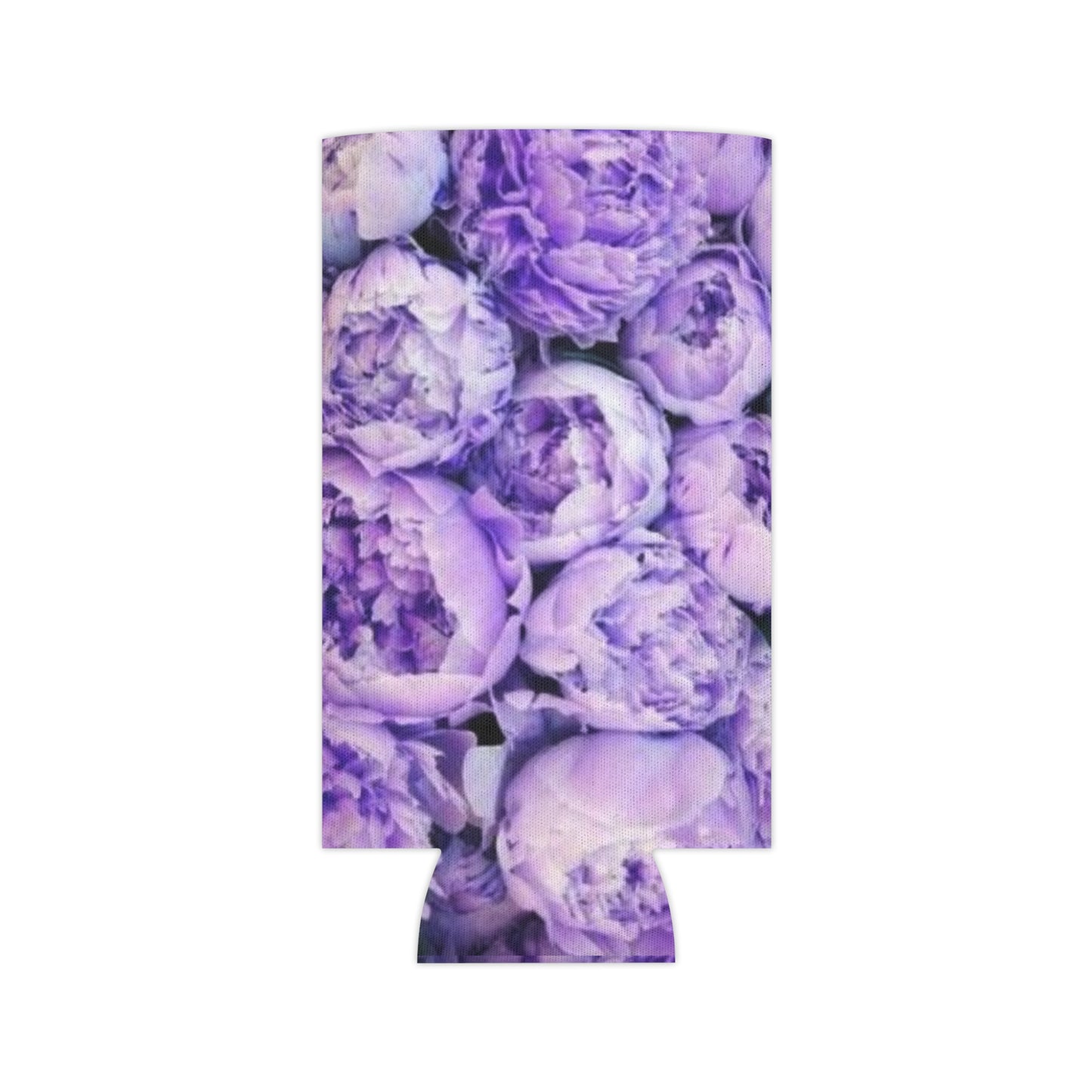 Floral Can Cooler - Purple Peony Design