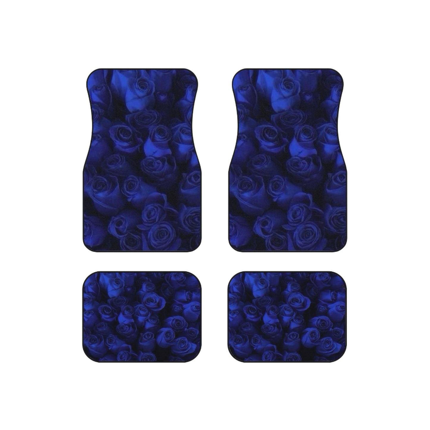 Dark Blue Roses Car Mats (Set of 4)