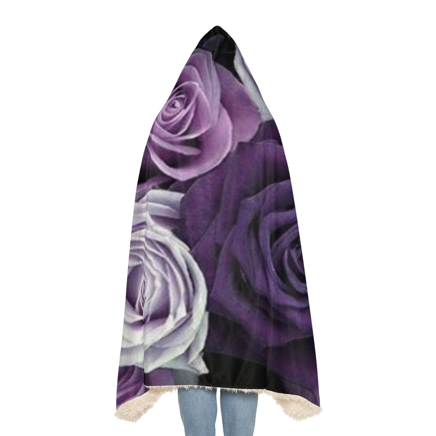 Purple Roses Hood Blanket