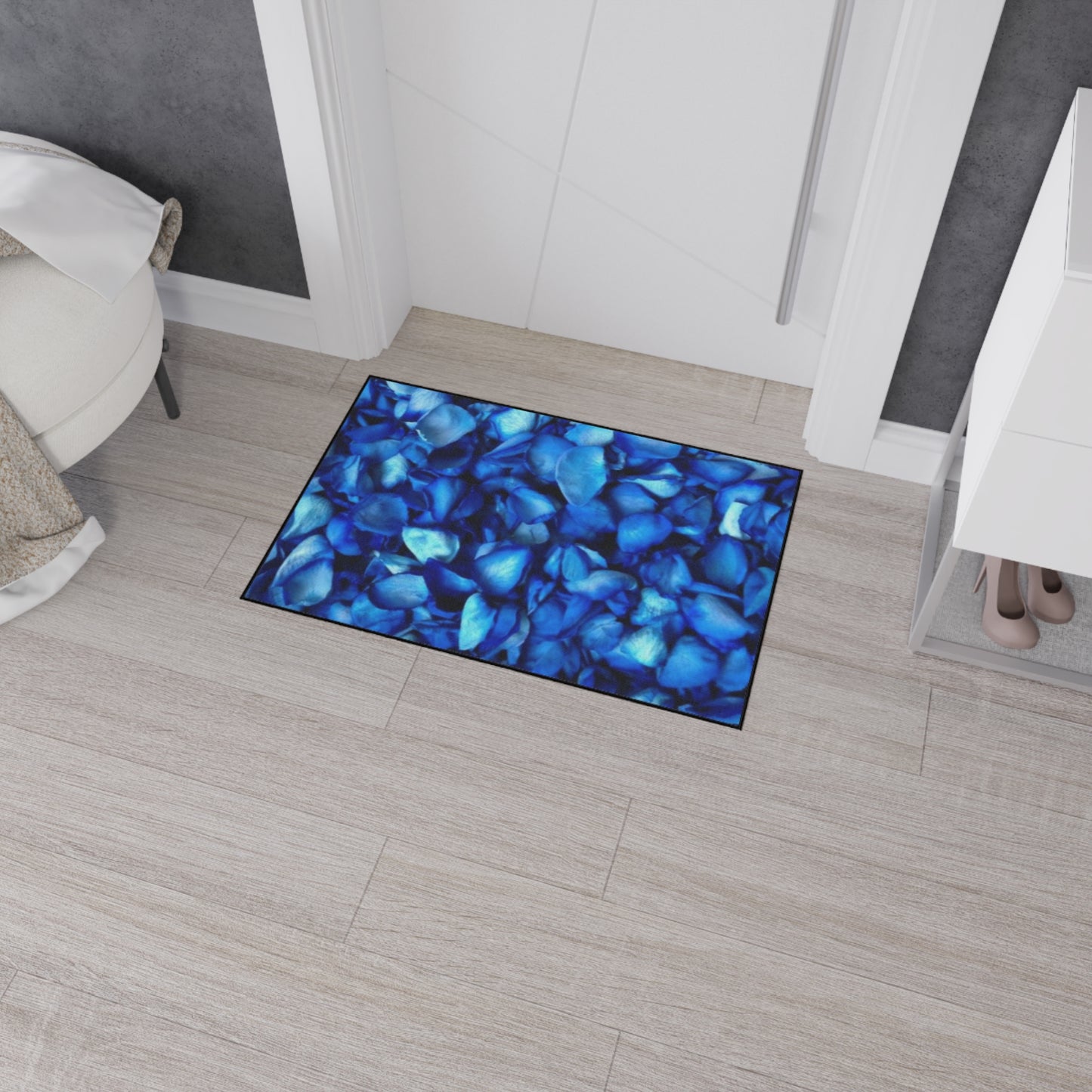 Blue Petals Heavy Duty Floor Mat