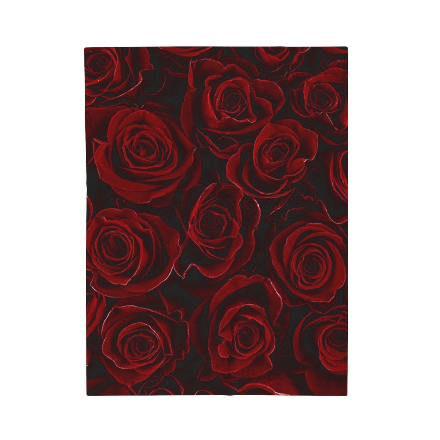 Soft Floral Blanket – Red Roses Pattern for Elegant Comfort