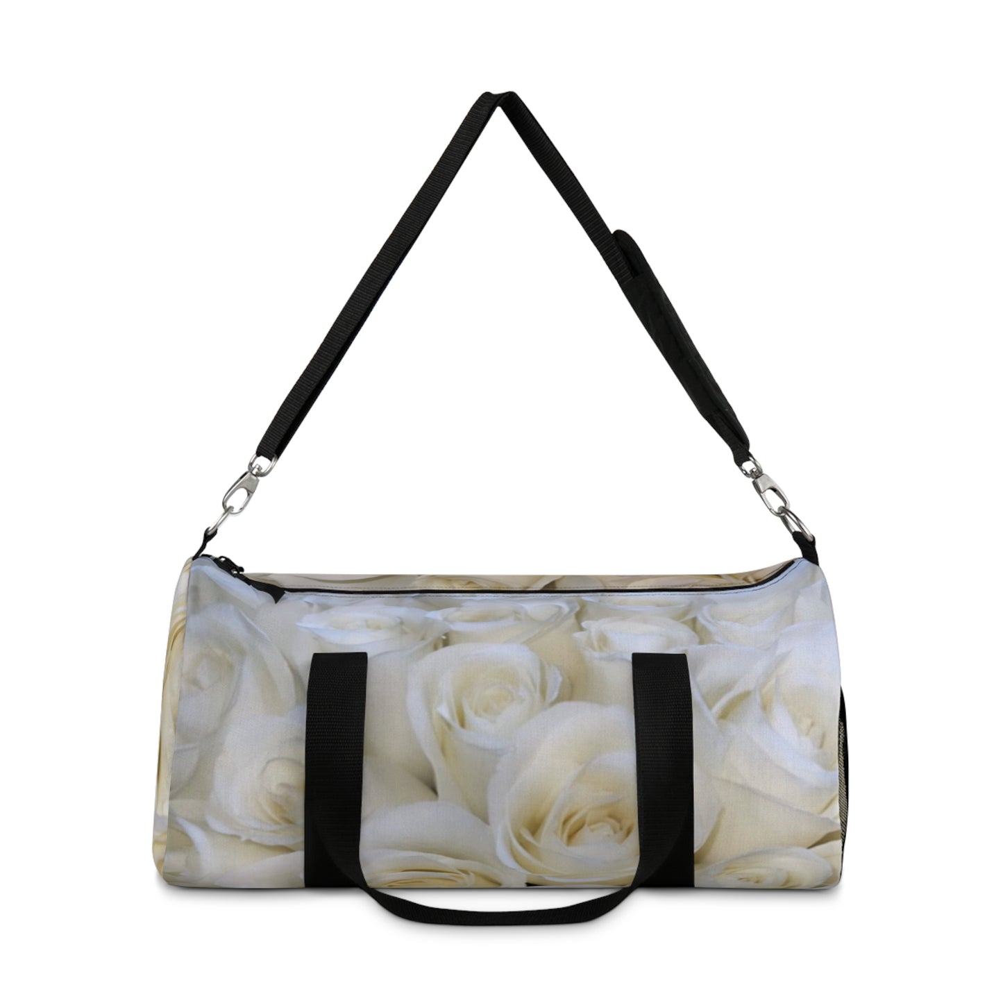 White Roses Floral Duffel Bag for Gym