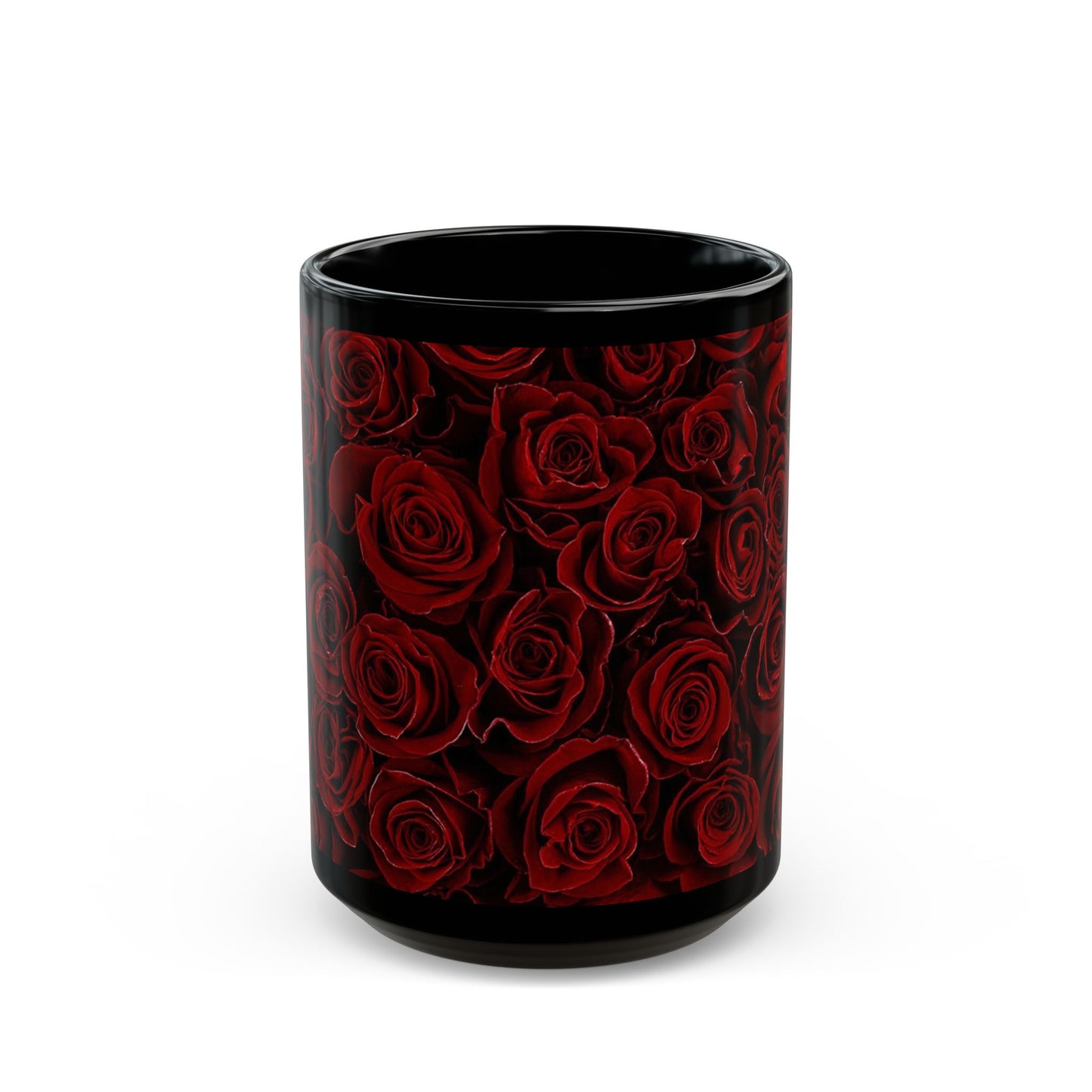 Red Roses Floral Design Mug – Romantic Gift Mug for Her
