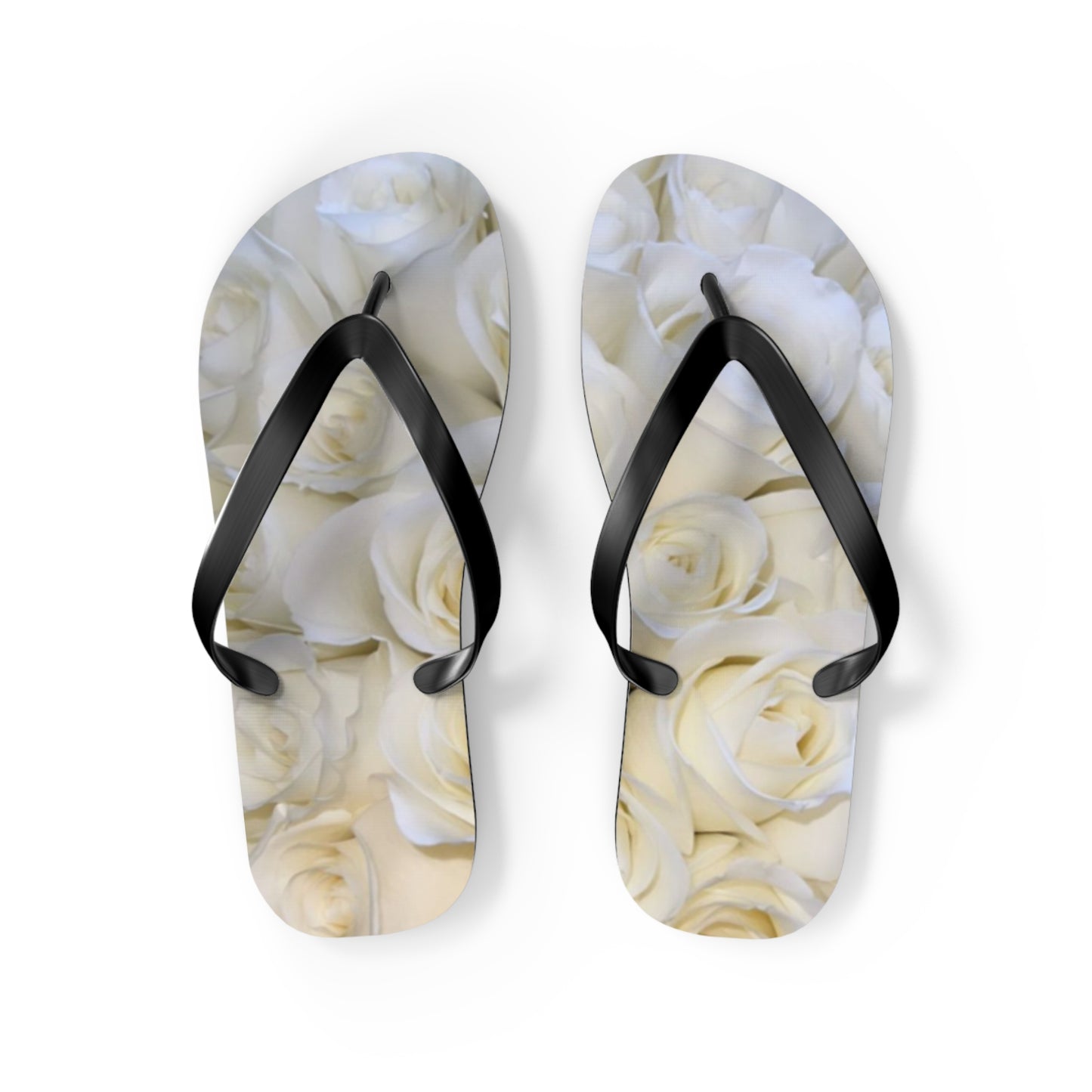 White Roses Flip Flops