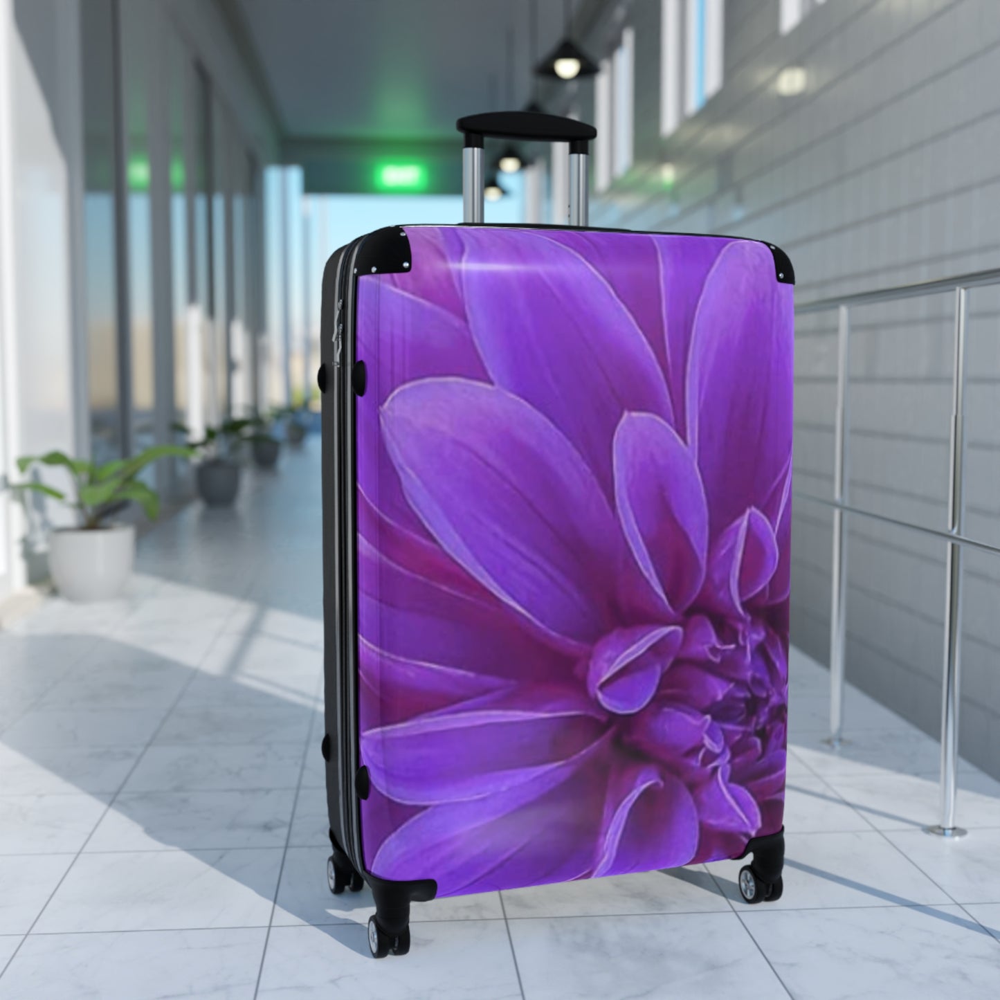 Purple Dahlia Suitcase