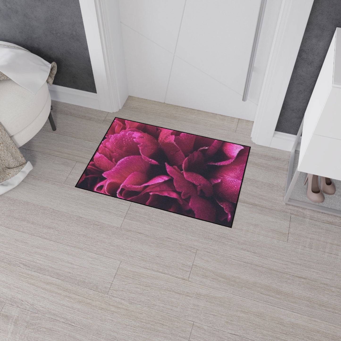 Magenta Floral Heavy Duty Floor Mat